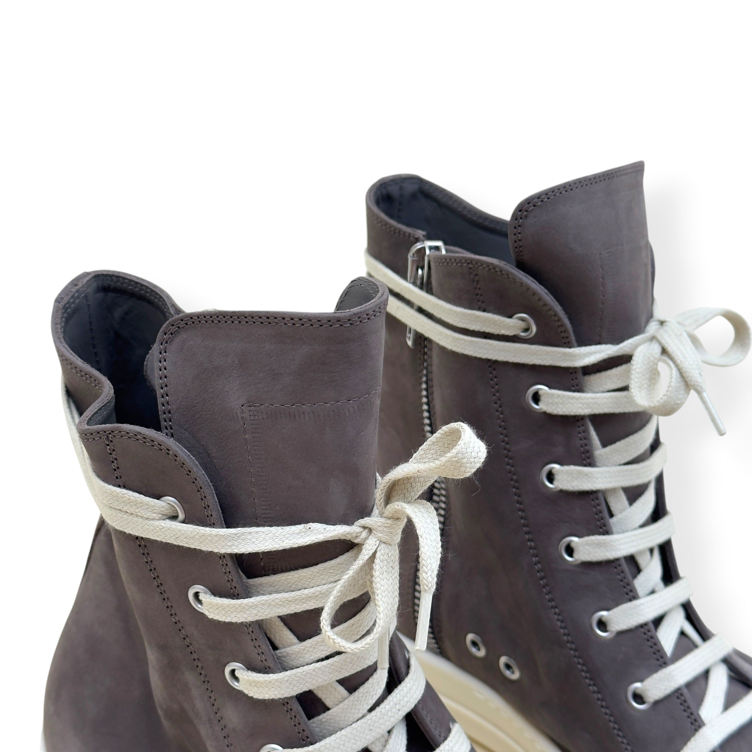 RICK OWENS RAMONES HIGH-TOP SNEAKER BROWN 45 / UK11
