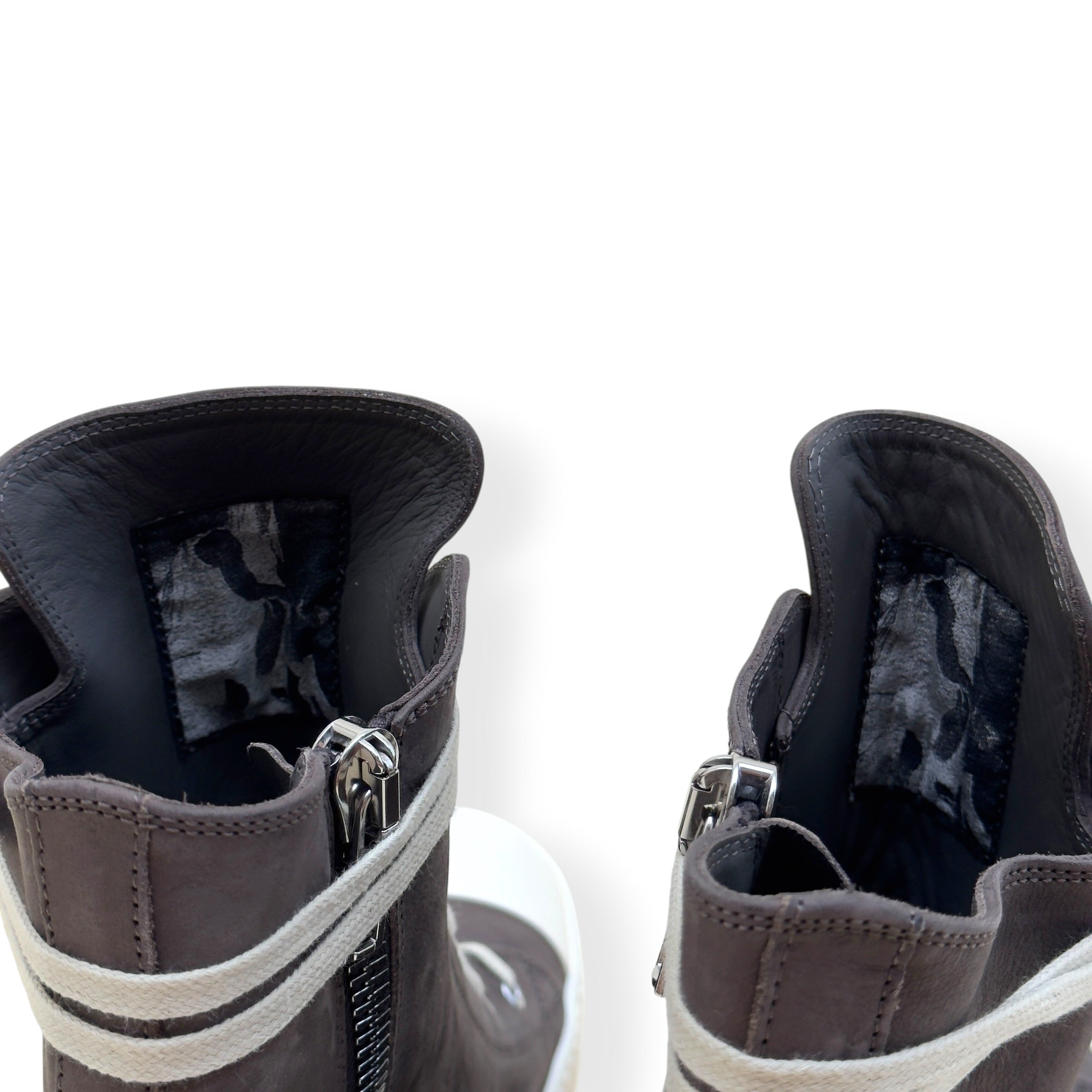 RICK OWENS RAMONES HIGH-TOP SNEAKER BROWN 45 / UK11
