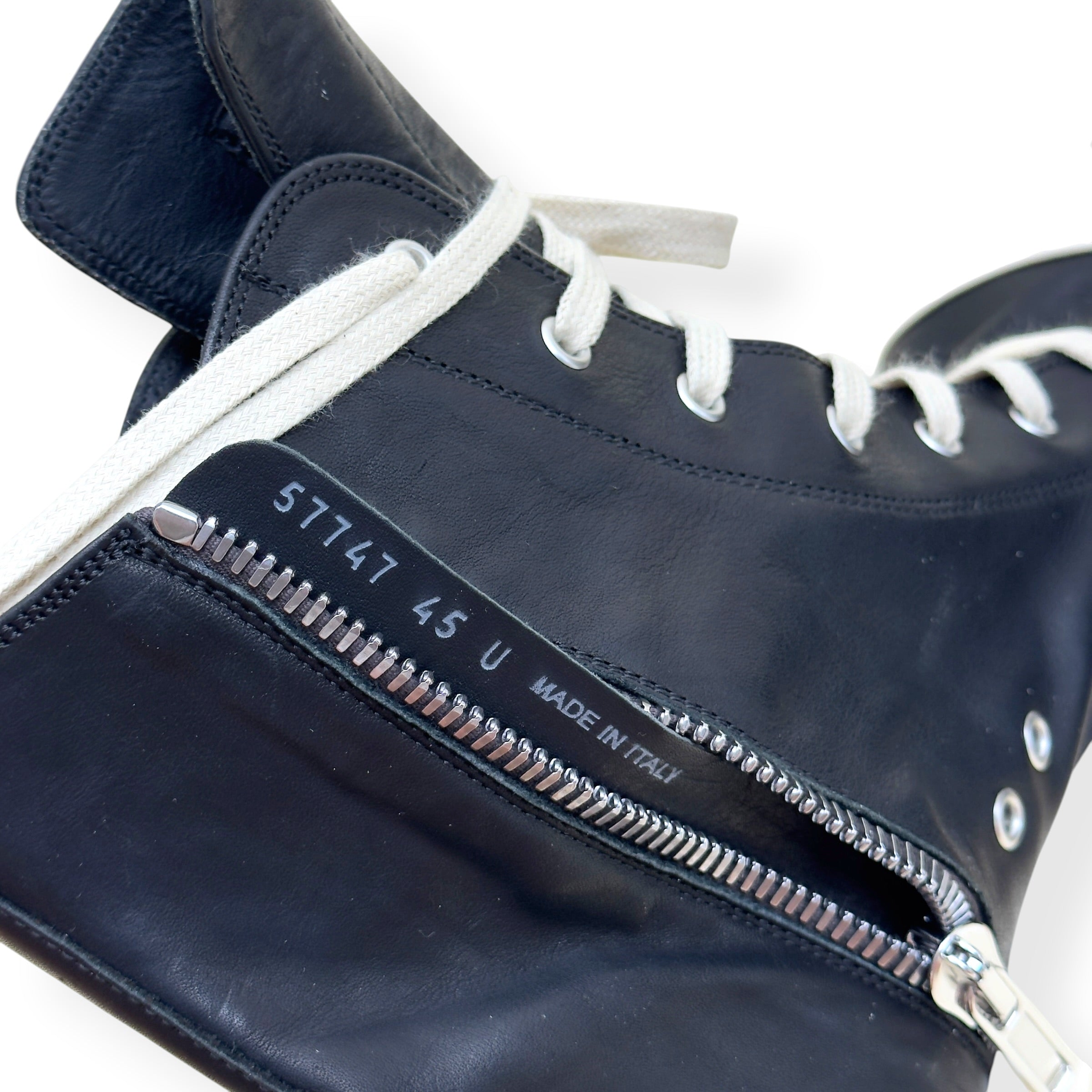 RICK OWENS RAMONES HIGH-TOP SNEAKER BLACK 45 / UK11