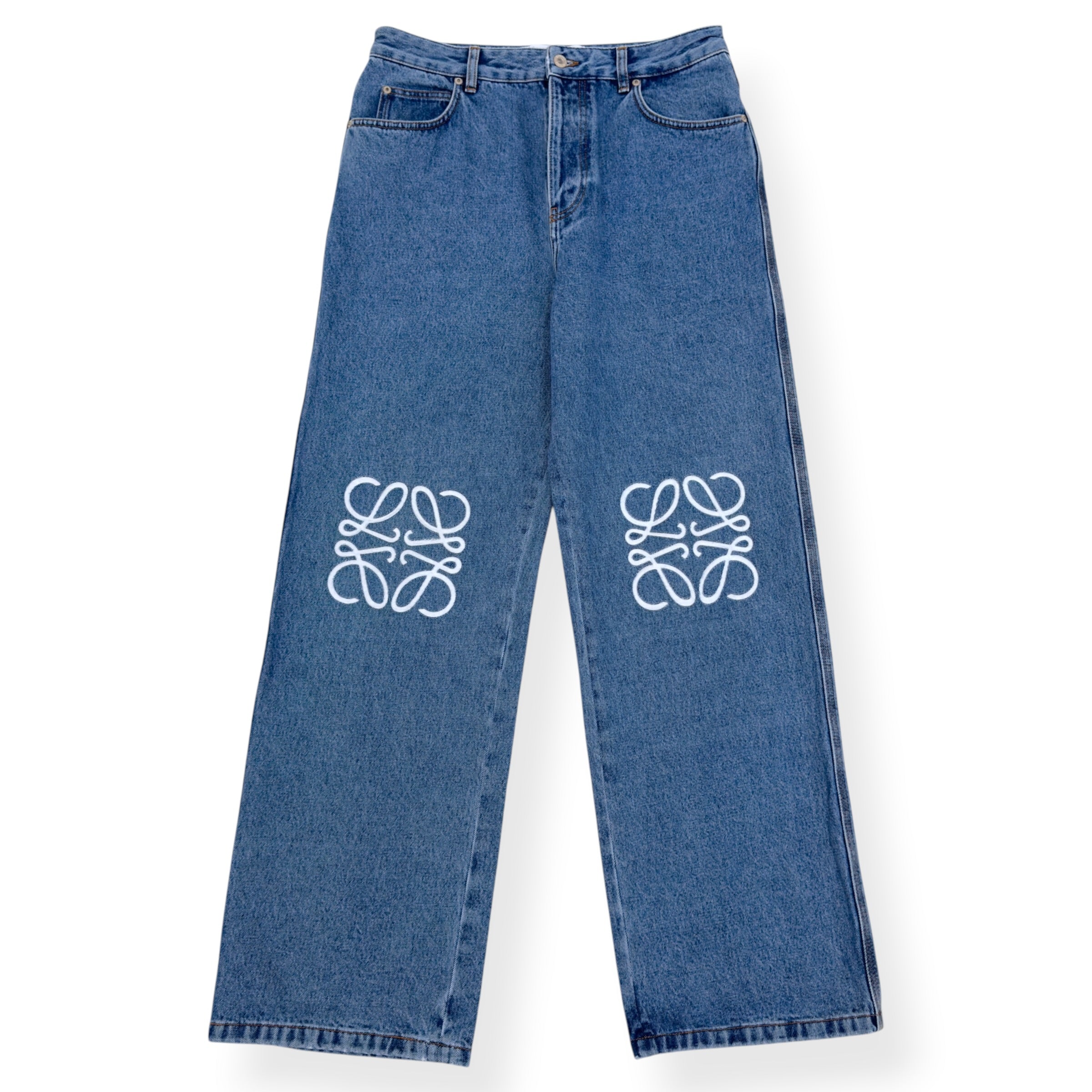 LOEWE ANAGRAM WIDE LEG JEANS BLUE 50 / L
