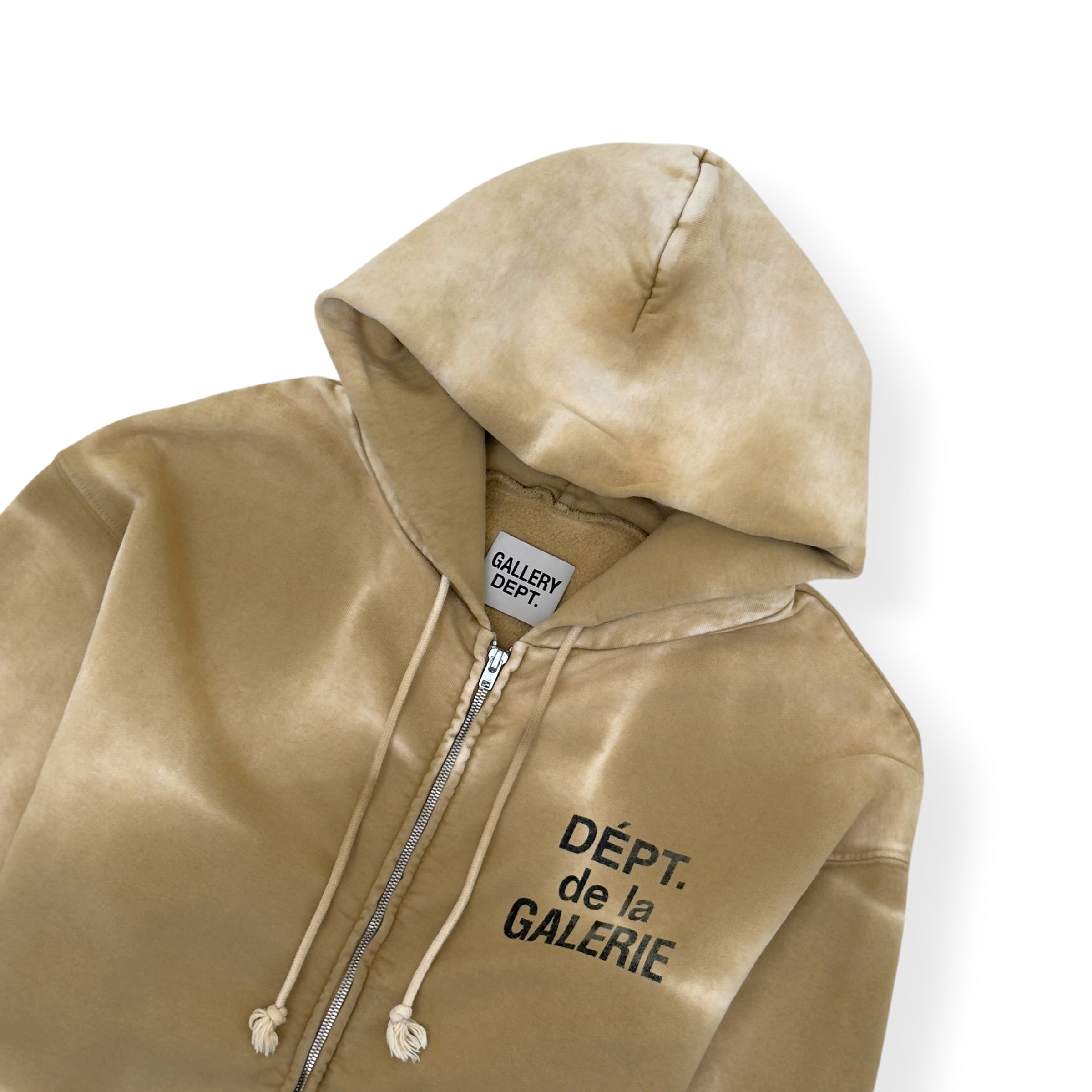 GALLERY DEPT. DEPT DE LA GALERIE ZIP-UP HOODIE TAN XL