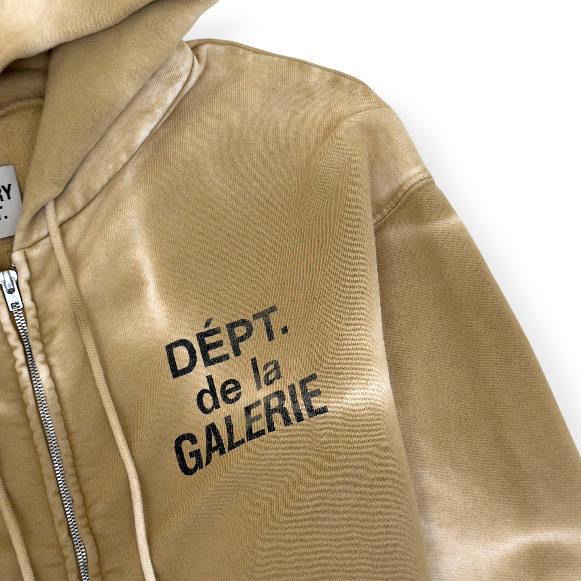 GALLERY DEPT. DEPT DE LA GALERIE ZIP-UP HOODIE TAN XL