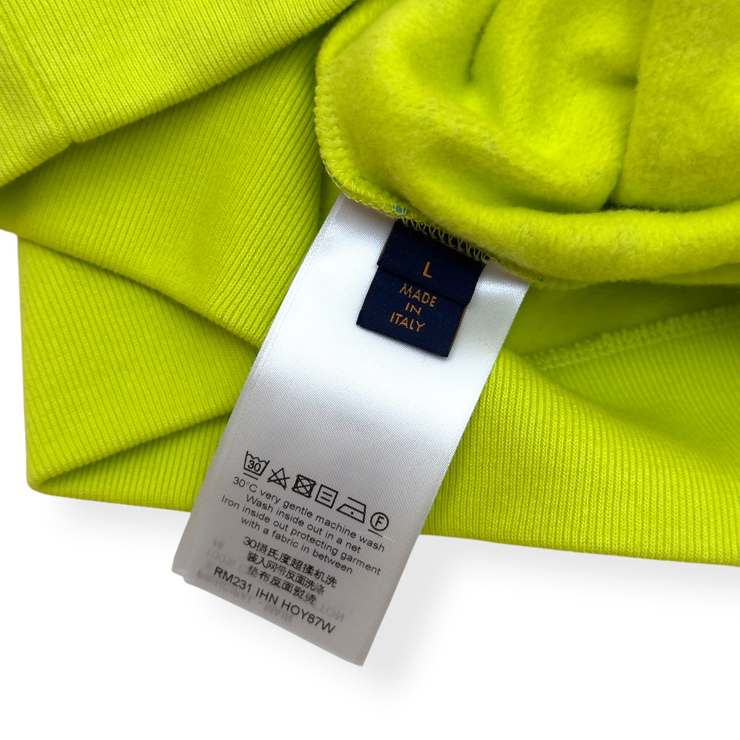 LOUIS VUITTON MONOGRAM CREWNECK SWEATSHIRT LIME GREEN / BLUE L