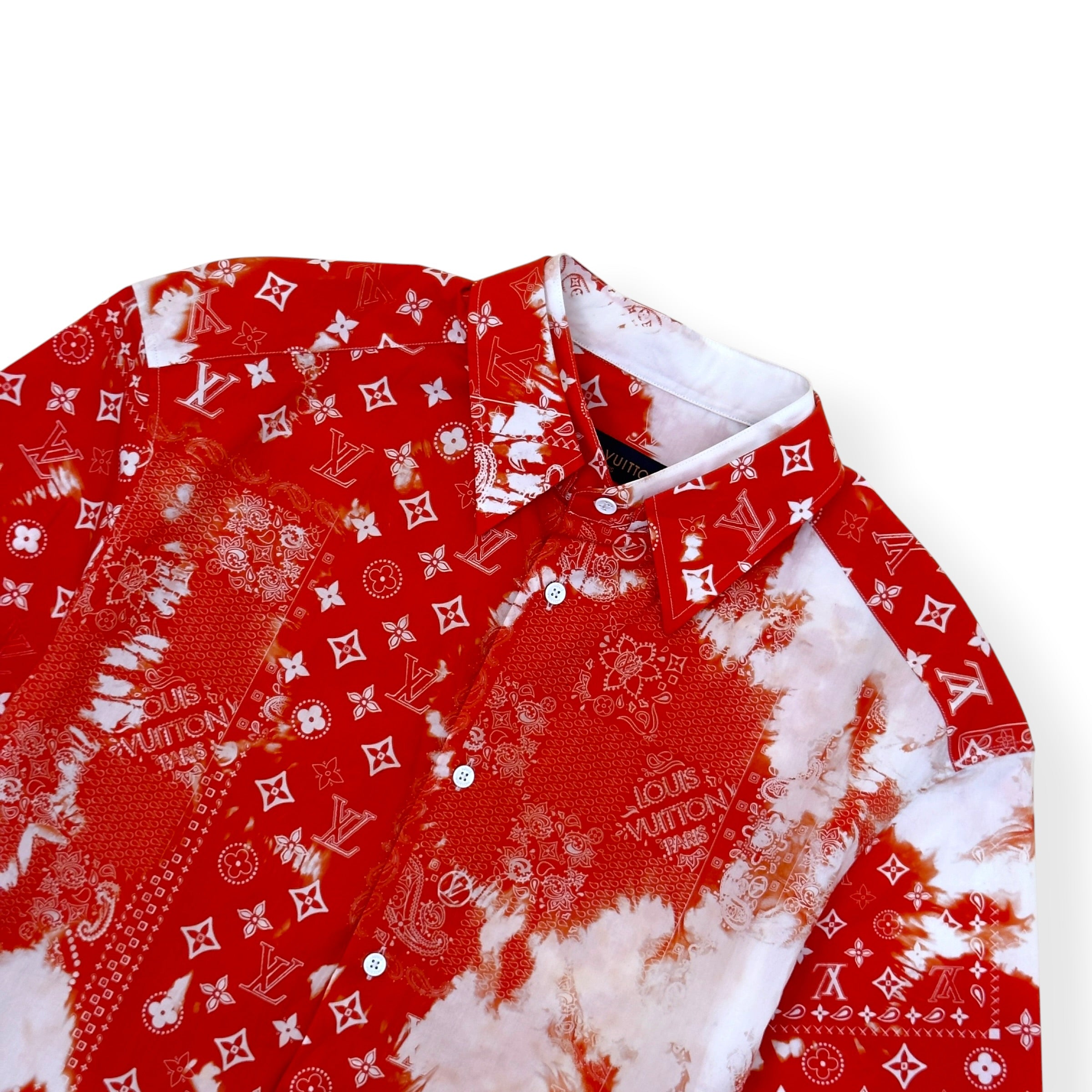 LOUIS VUITTON MONOGRAM BANDANA SHIRT RED / WHITE L