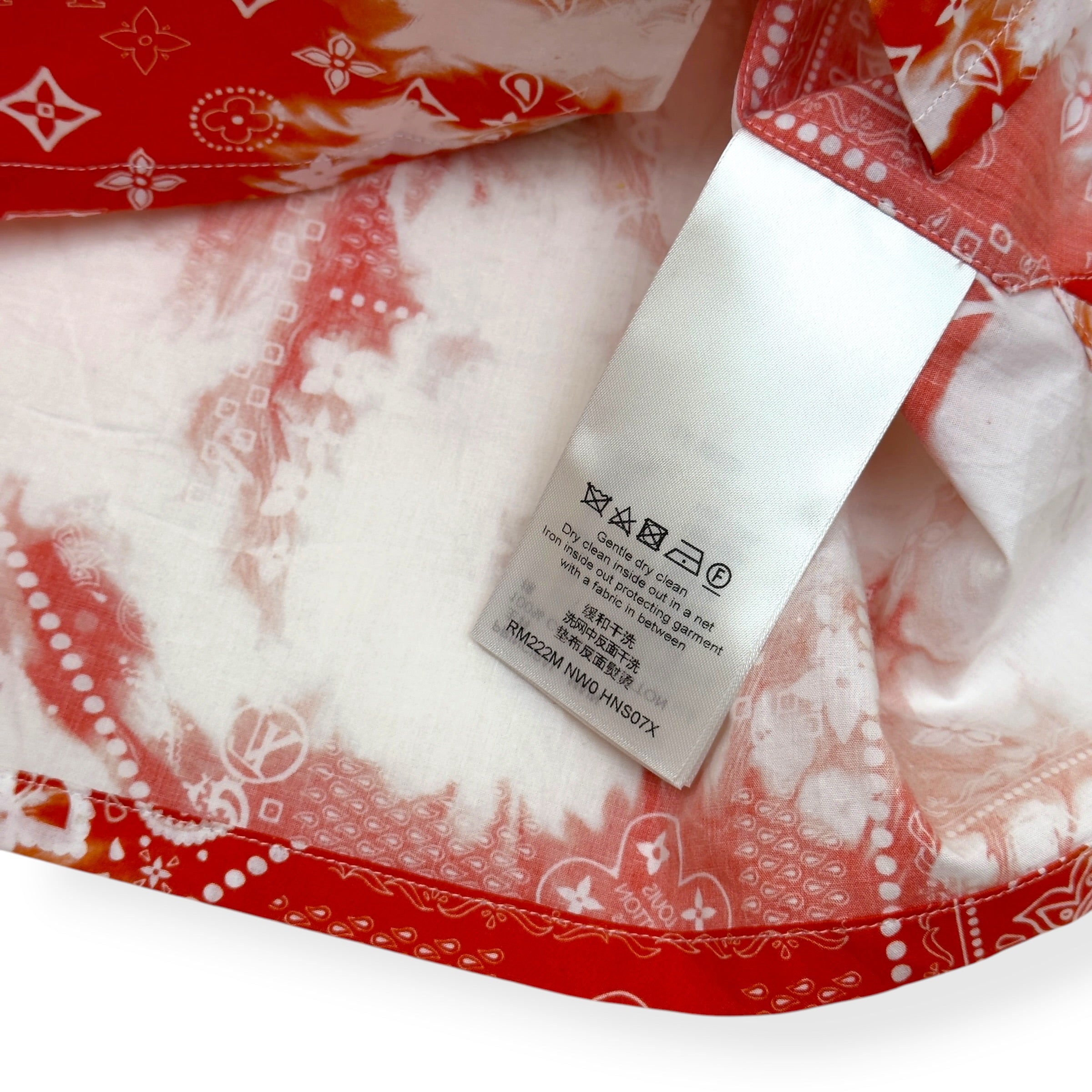 LOUIS VUITTON MONOGRAM BANDANA SHIRT RED / WHITE L