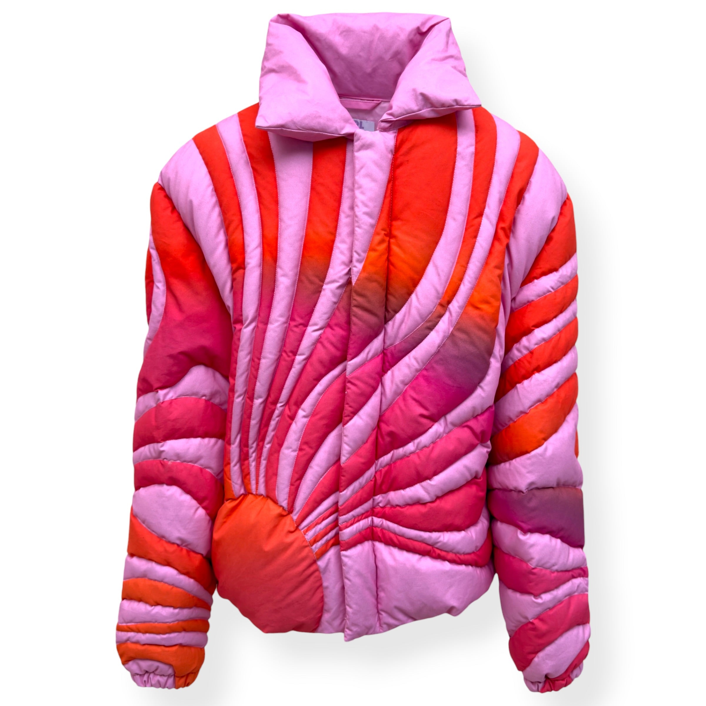 ERL SUNBURST PRINT PUFFER JACKET PINK XL