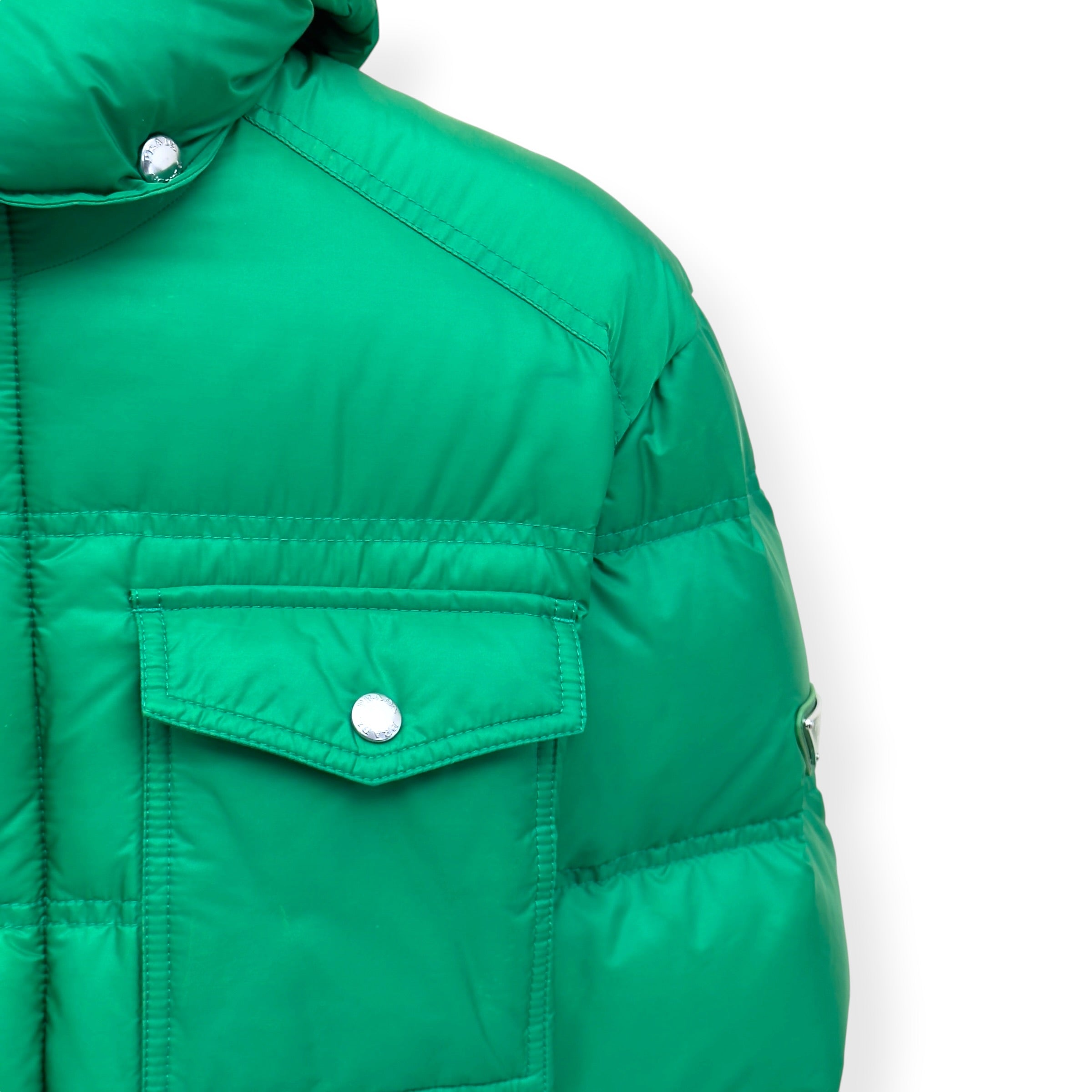 PRADA DOWN HOODED PUFFER JACKET GREEN 56 / XL