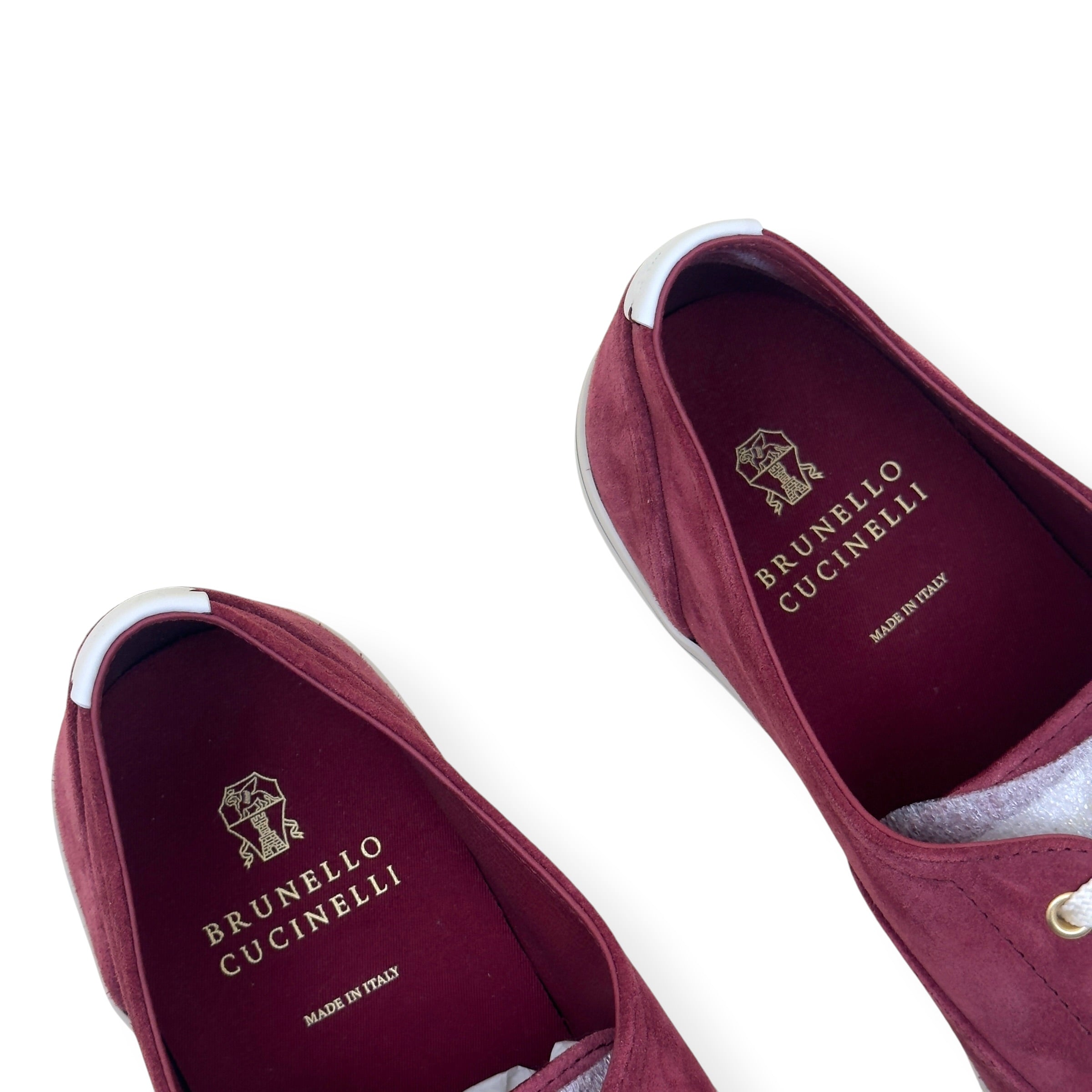 BRUNELLO CUCINELLI SUEDE SNEAKER BORDEAUX RED 45.5 / UK11.5