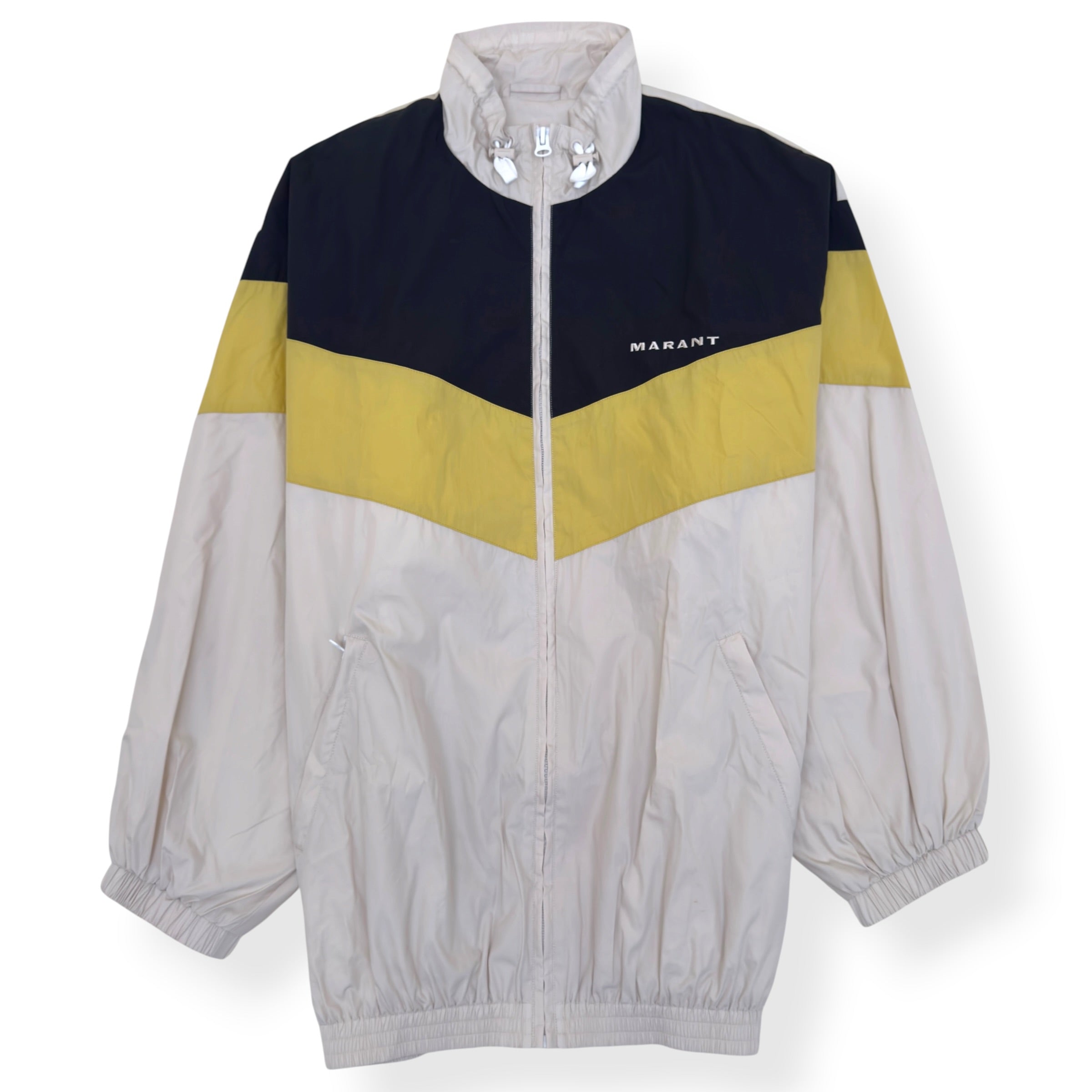 ISABEL MARANT BRAD COLOUR BLOCK JACKET BEIGE / BLACK / YELLOW L