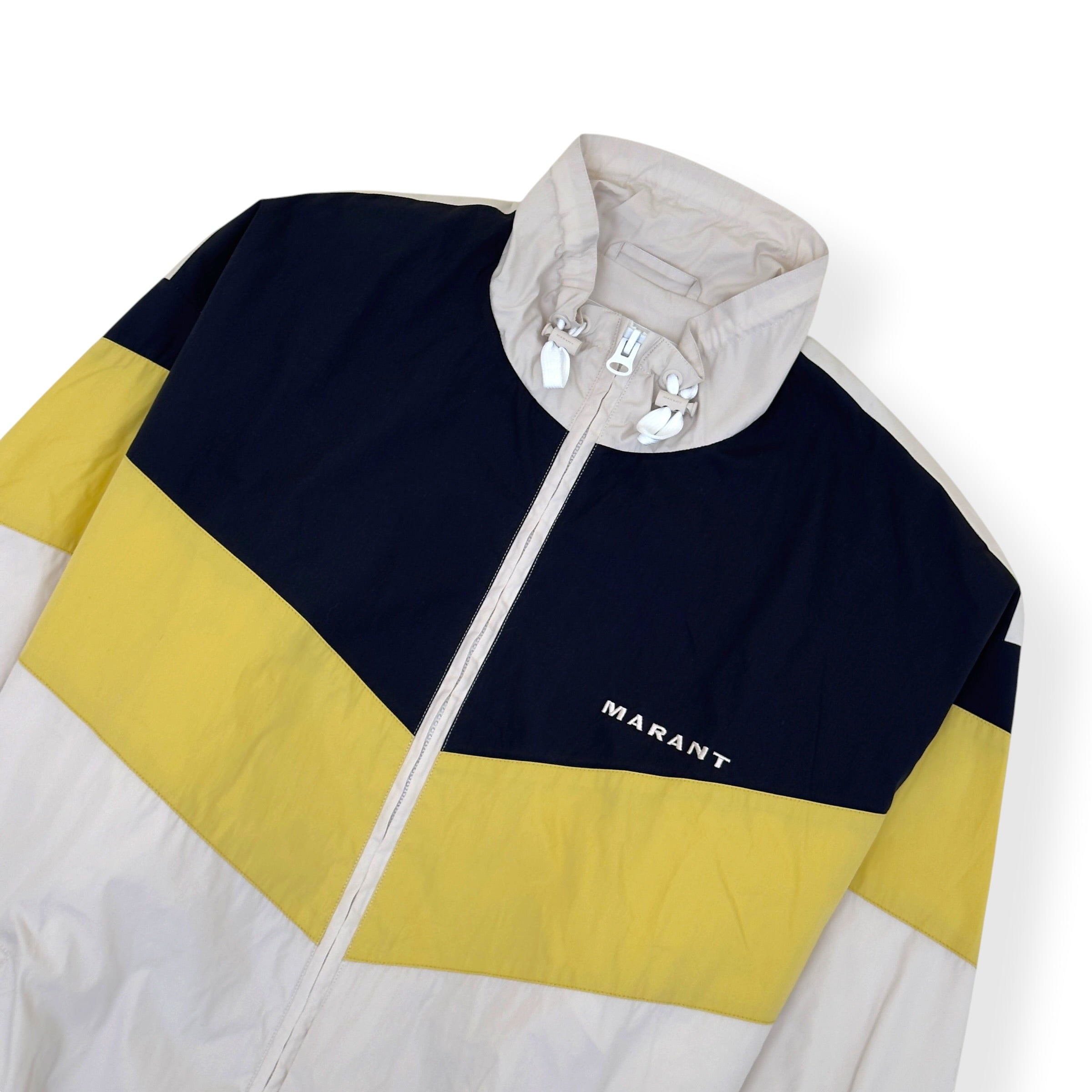 ISABEL MARANT BRAD COLOUR BLOCK JACKET BEIGE / BLACK / YELLOW L