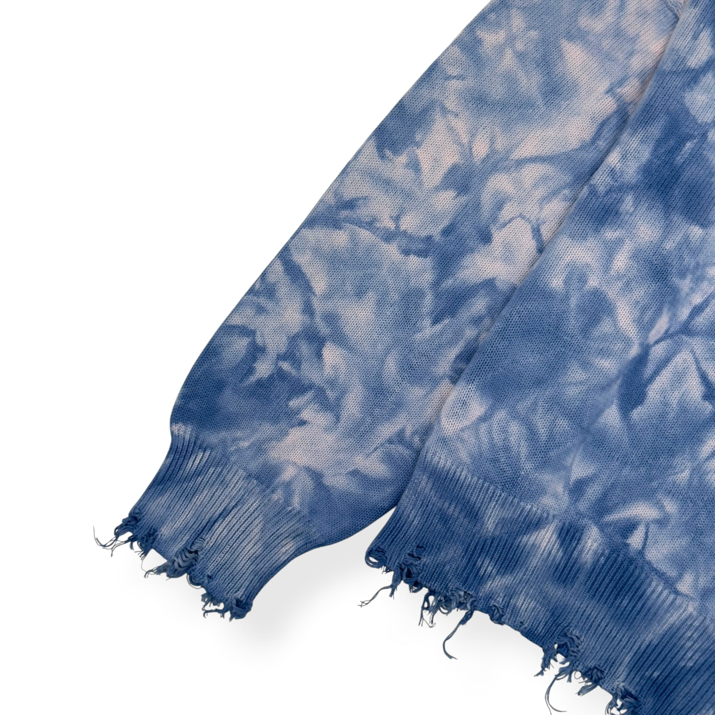 COLE BUXTON TIE DYE DISTRESSED JUMPER BLUE XL