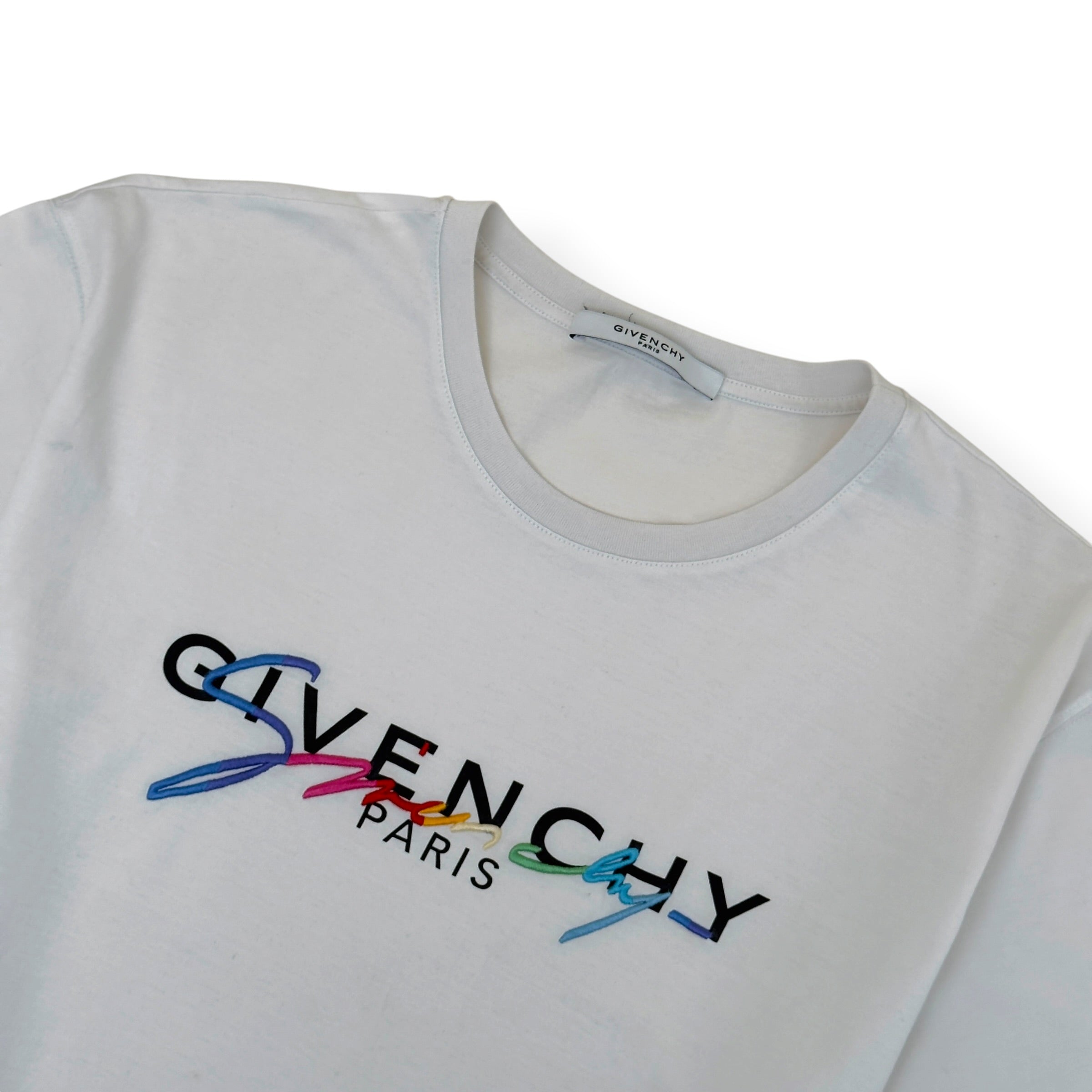 GIVENCHY SIGNATURE LOGO T-SHIRT WHITE XL