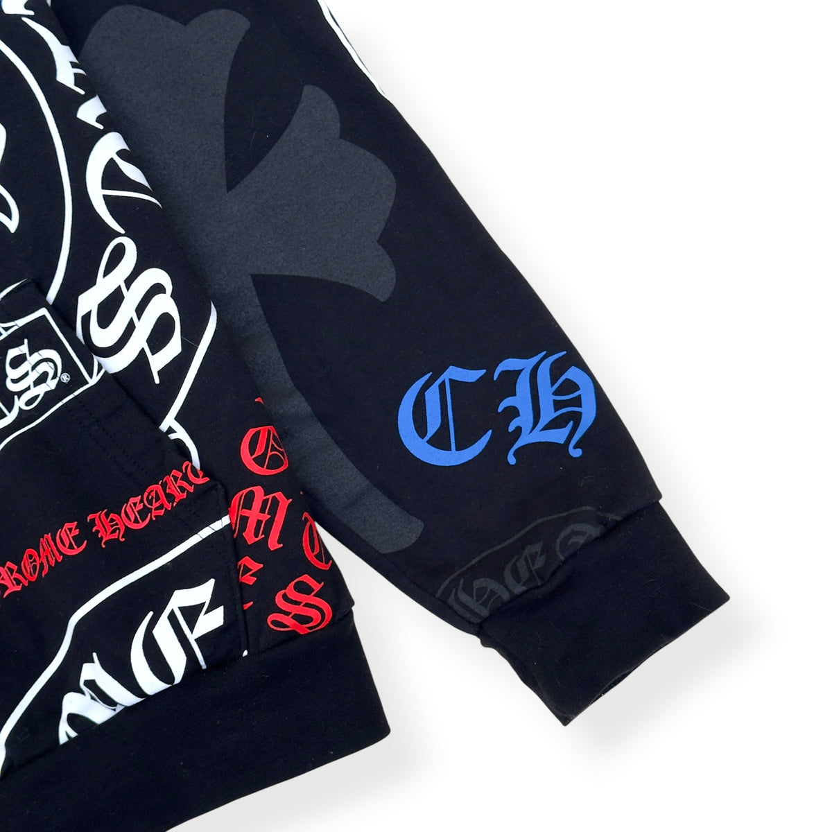 CHROME HEARTS STENCIL MONOGRAM HOODIE BLACK / MULTICOLOURED L
