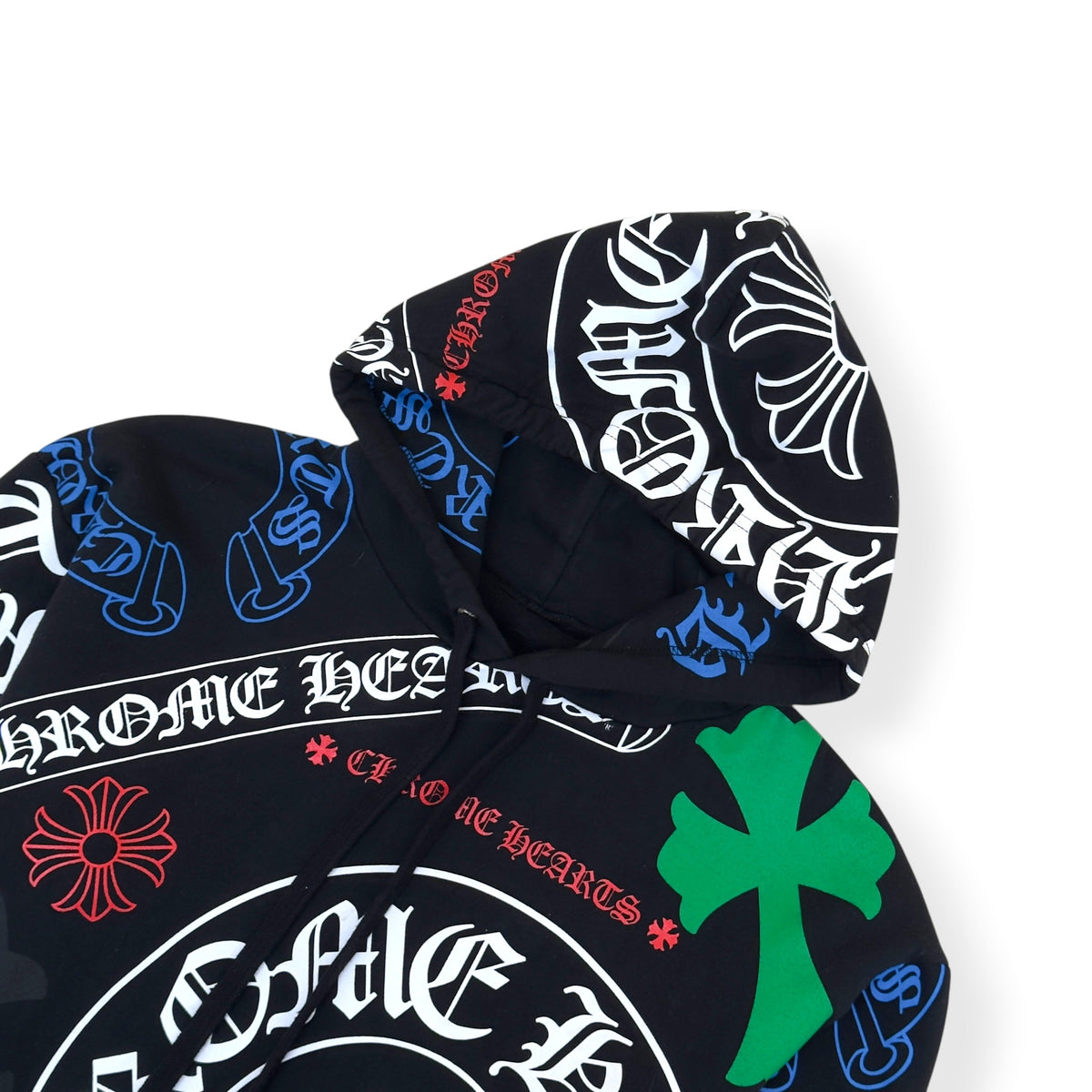CHROME HEARTS STENCIL MONOGRAM HOODIE BLACK / MULTICOLOURED L