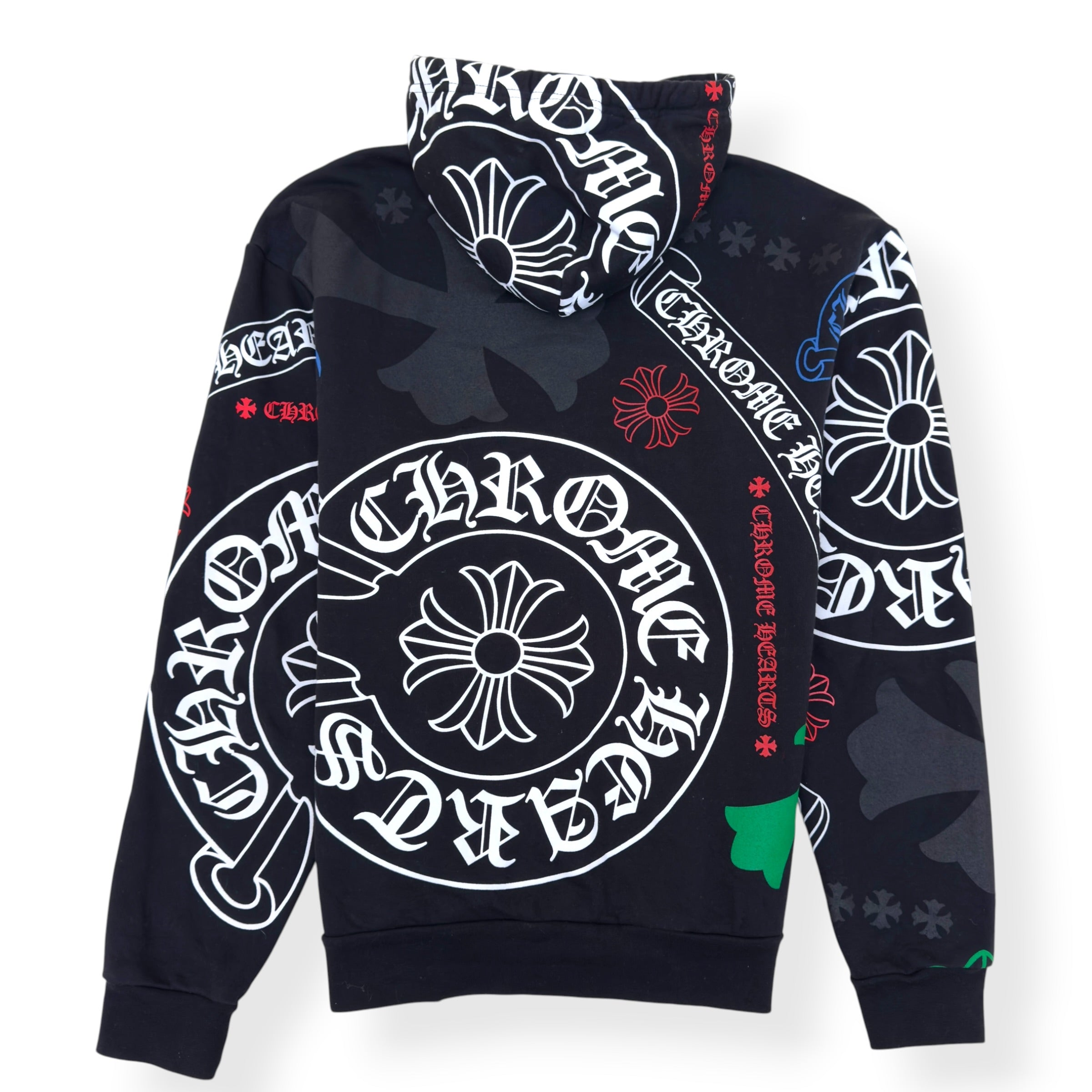 CHROME HEARTS STENCIL MONOGRAM HOODIE BLACK / MULTICOLOURED L