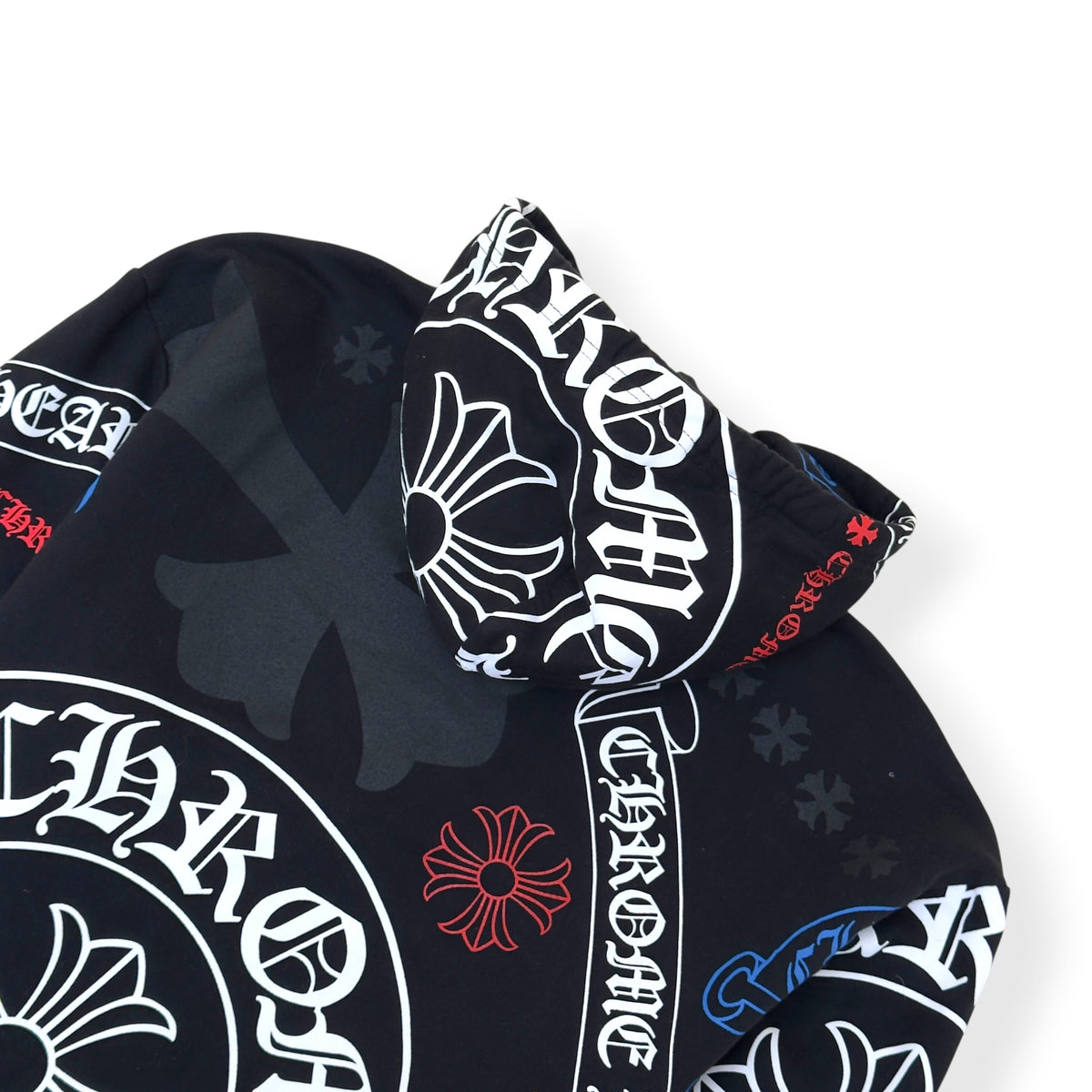 CHROME HEARTS STENCIL MONOGRAM HOODIE BLACK / MULTICOLOURED L