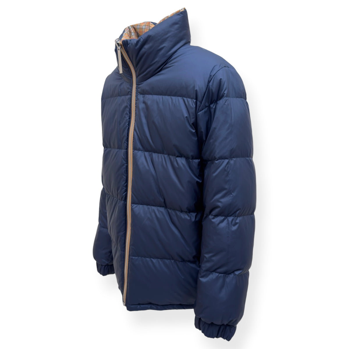BURBERRY REVERSIBLE CHECK PUFFER JACKET BEIGE / NAVY XL