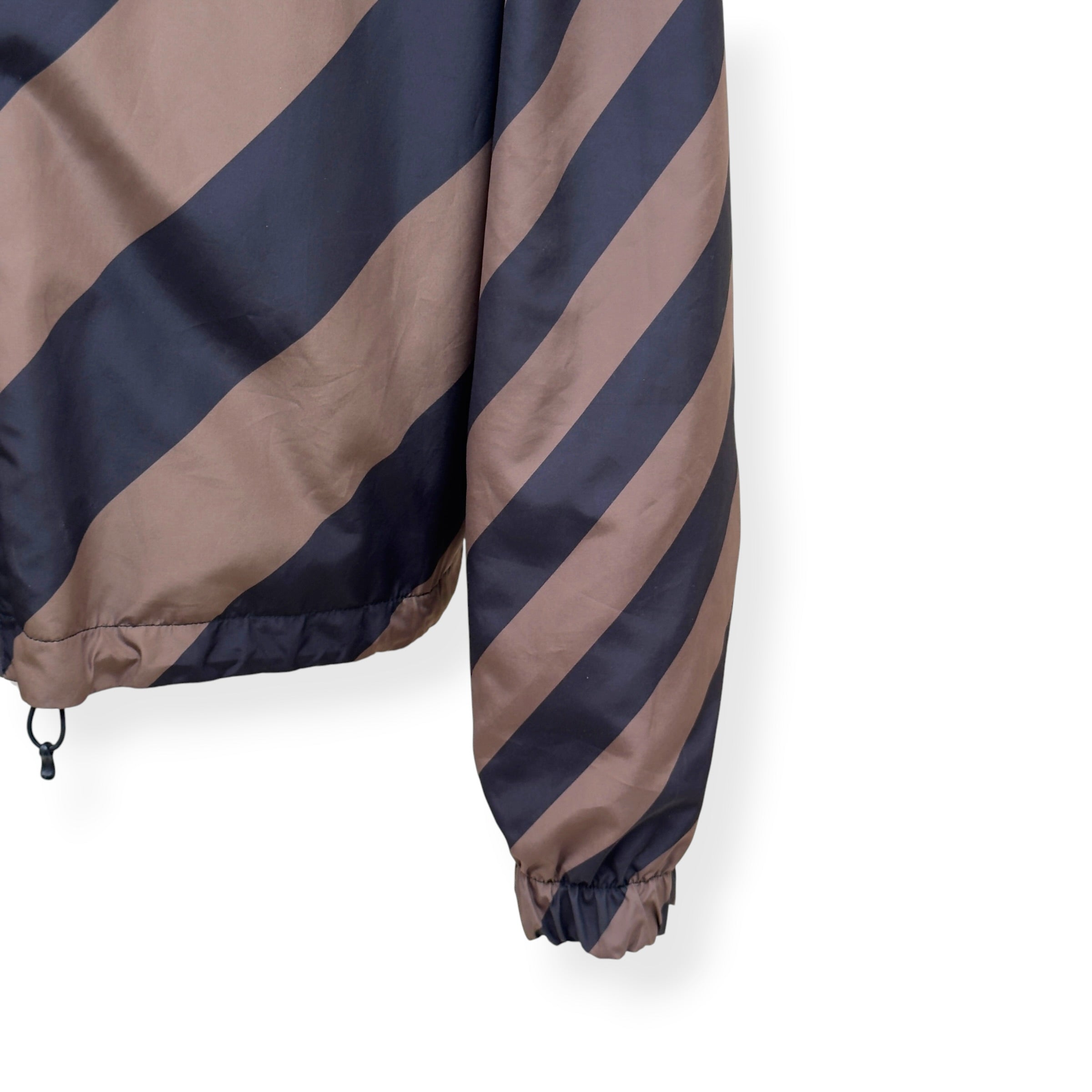 FENDI REVERSIBLE LOGO-PRINT SHELL WINDBREAKER JACKET BROWN 50 / M