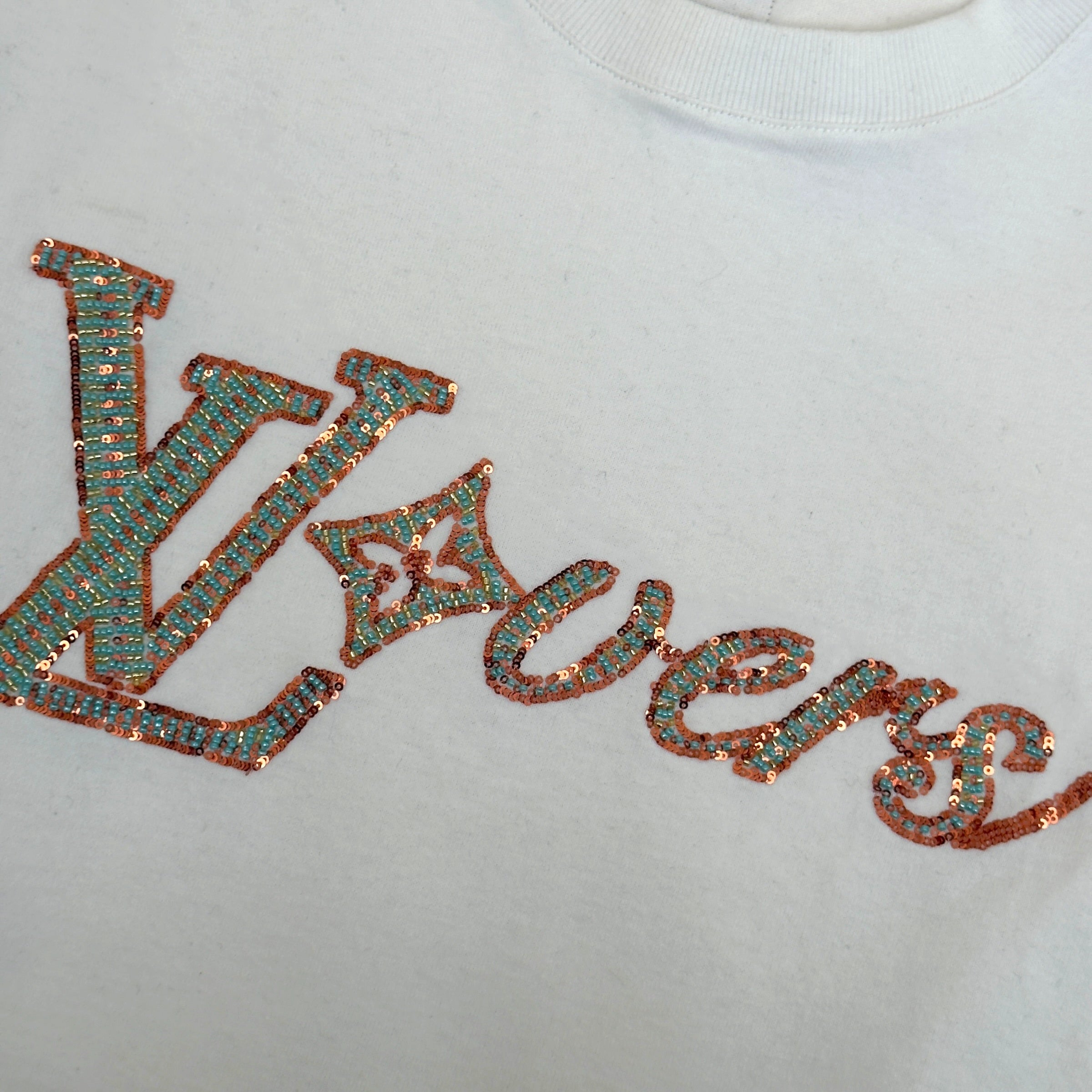 LOUIS VUITTON LOVERS EMBROIDERED T-SHIRT WHITE L