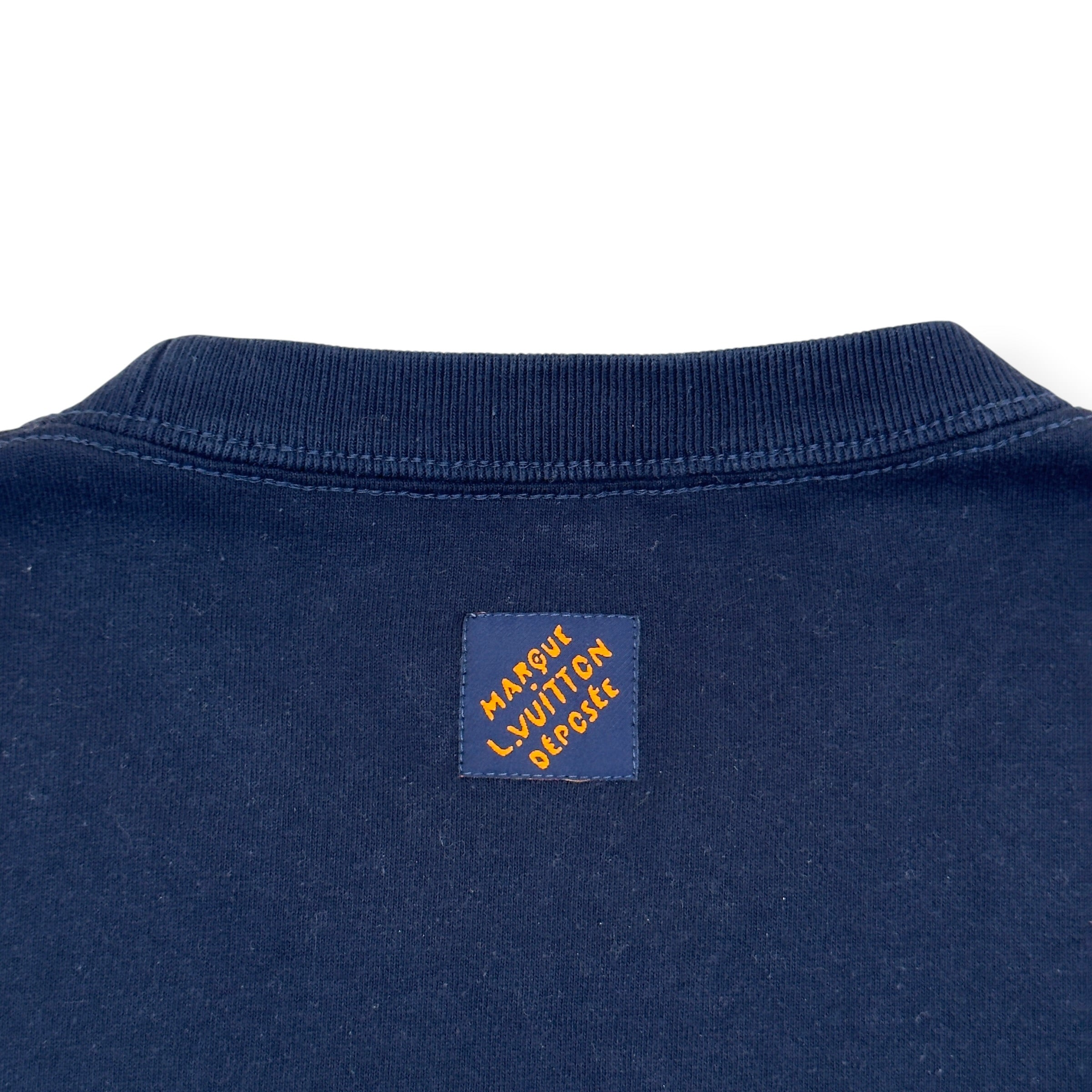 LOUIS VUITTON LOVERS EMBROIDERED T-SHIRT NAVY L