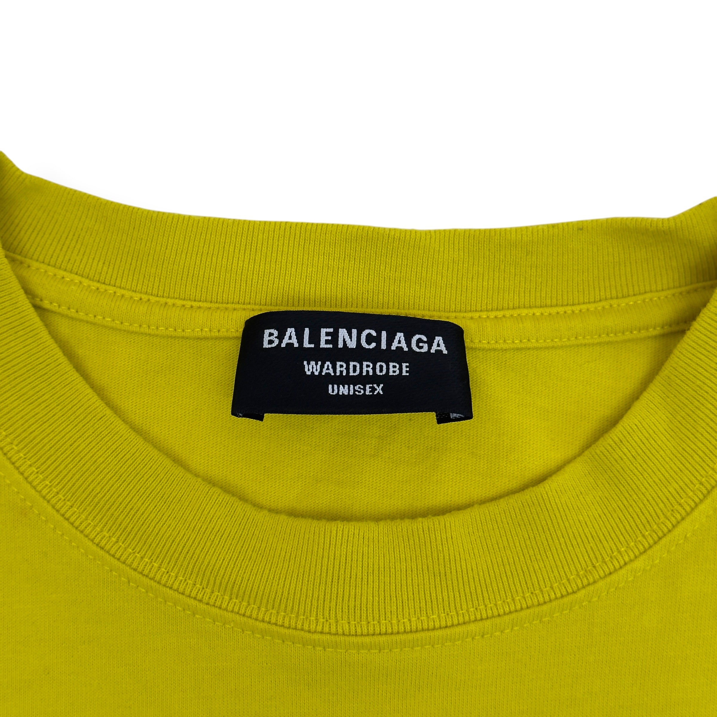 BALENCIAGA LOGO T-SHIRT YELLOW L