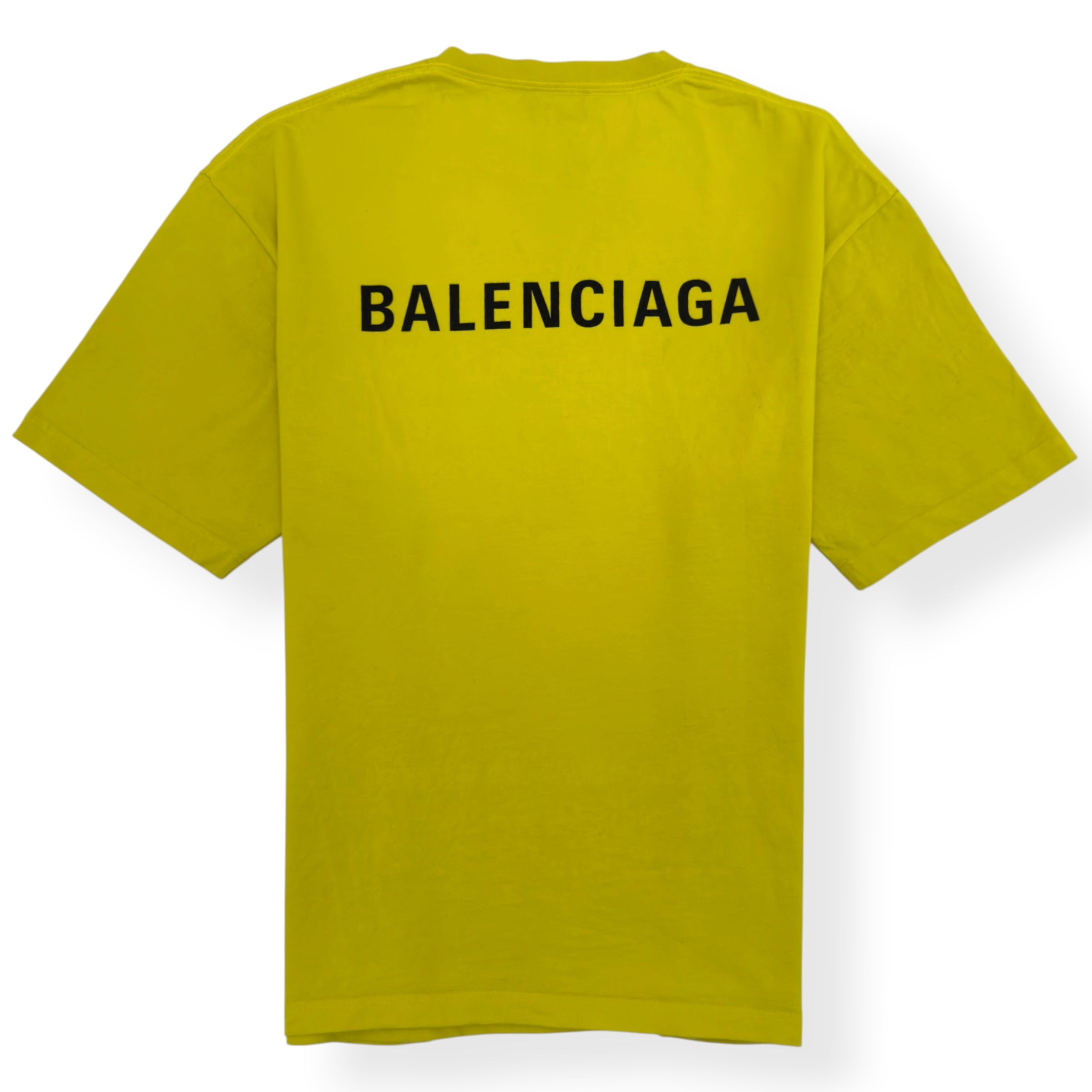 BALENCIAGA LOGO T-SHIRT YELLOW L
