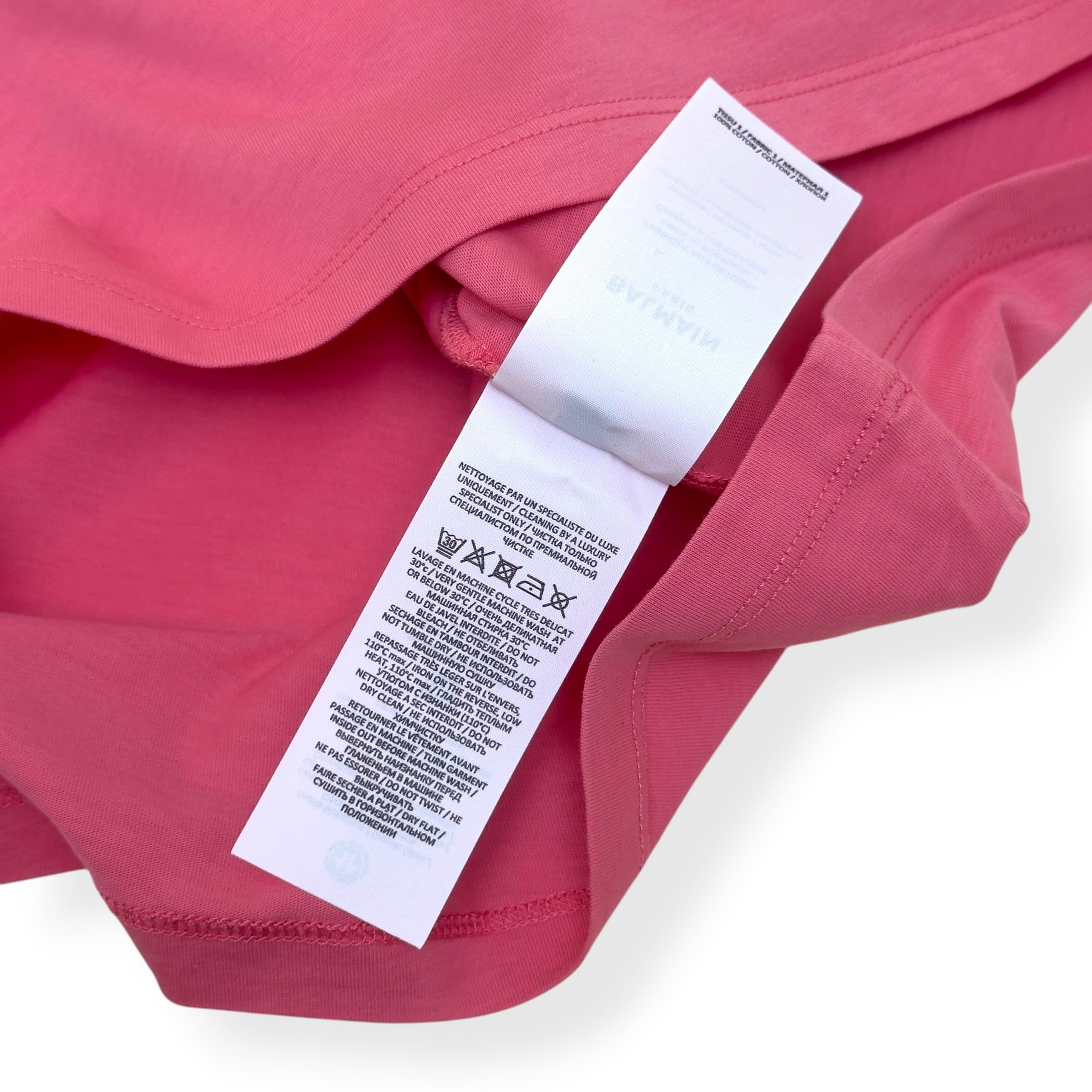 BALMAIN SMALL LOGO T-SHIRT PINK L