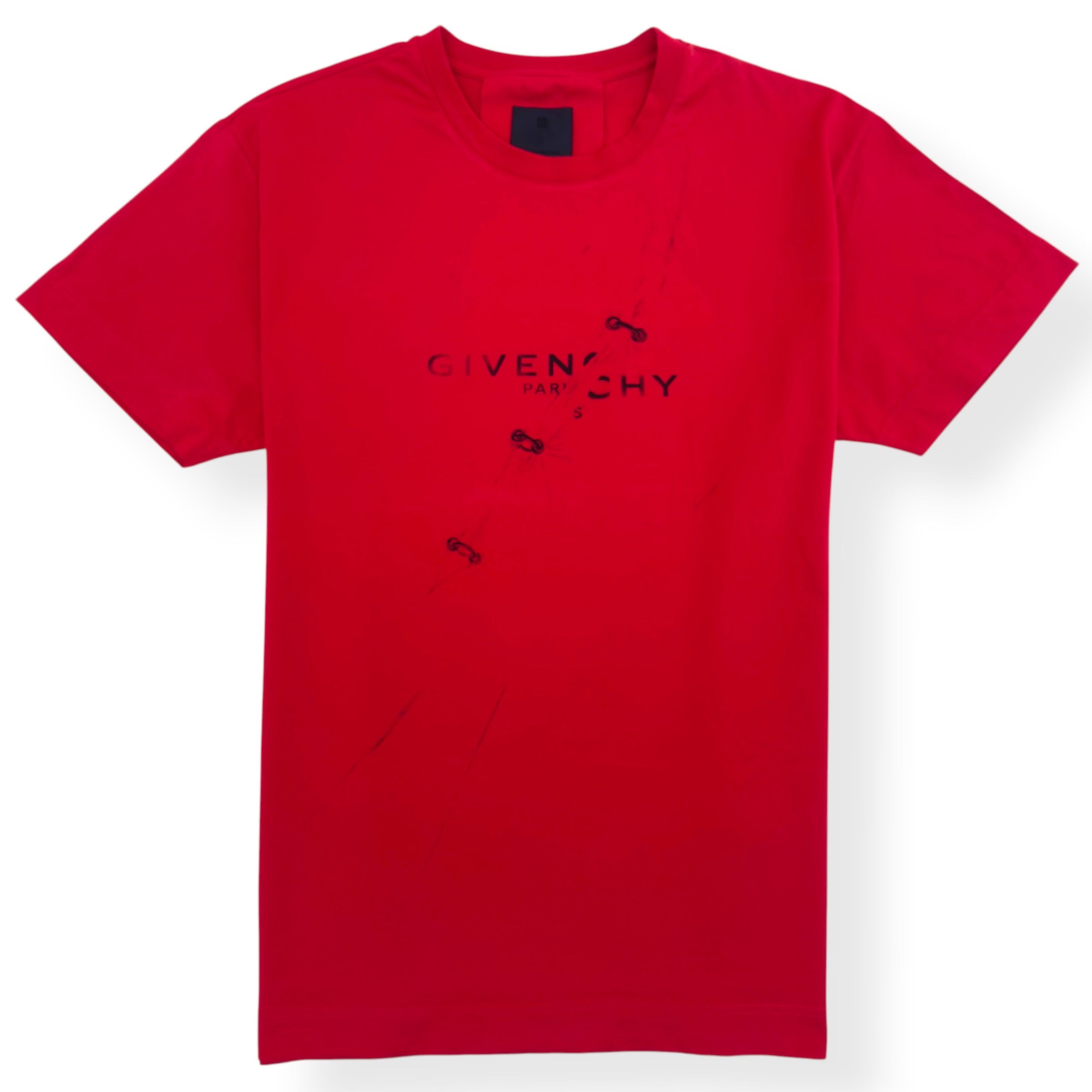 GIVENCHY CHAIN PRINT T-SHIRT RED L