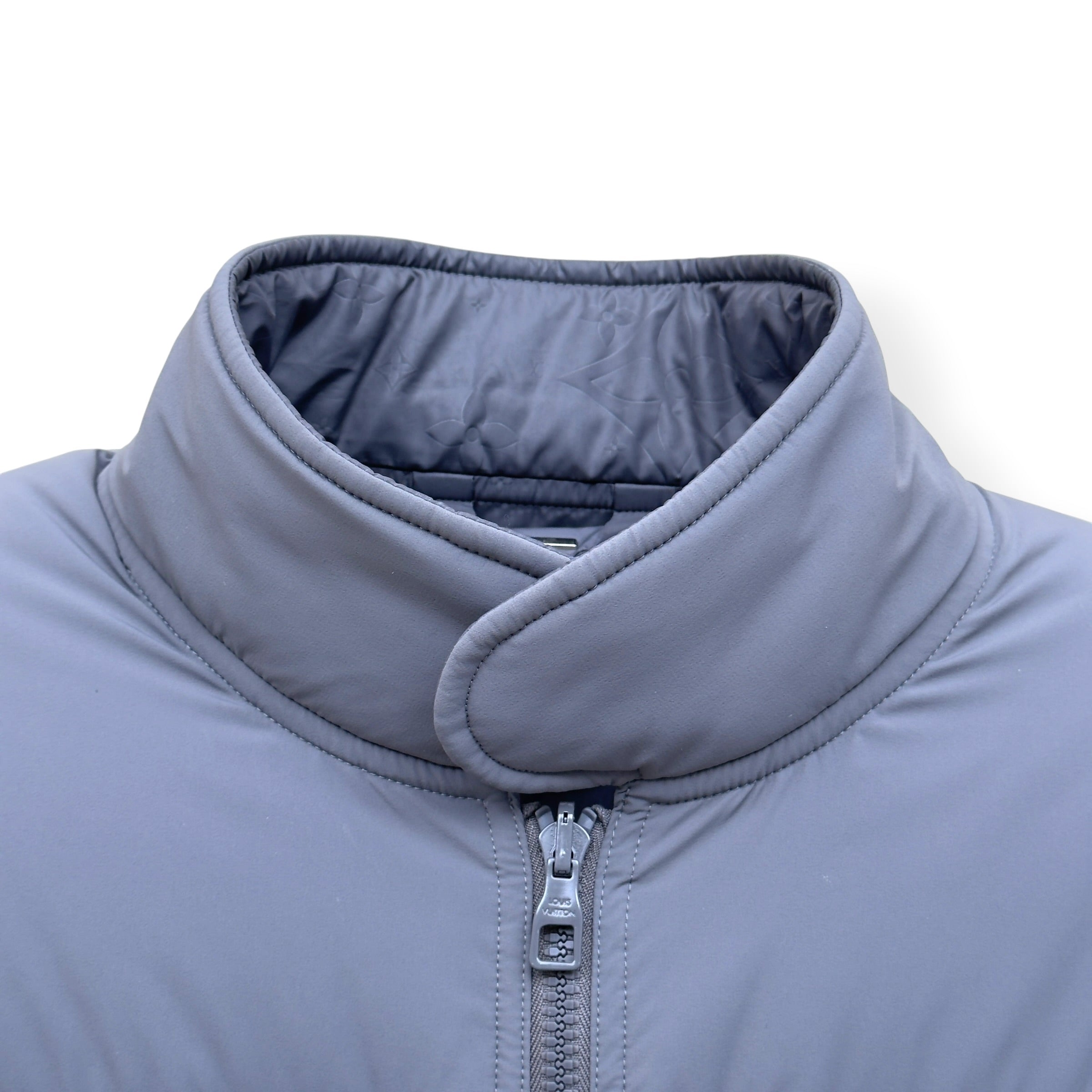 LOUIS VUITTON REVERSIBLE MONOGRAM DOWN BLOUSON LIGHT GREY SIZE 54 / XL