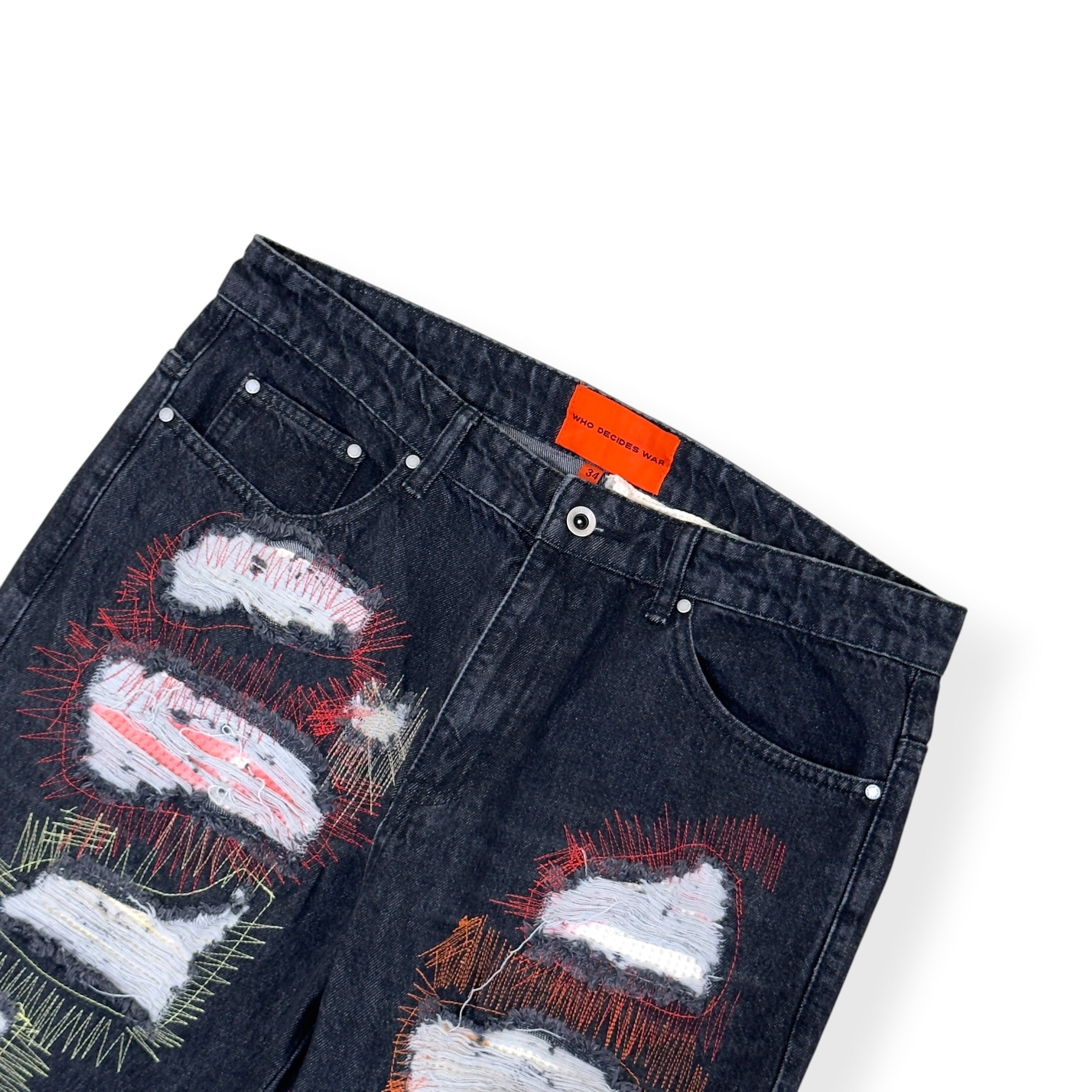 WHO DECIDES WAR PATCHWORK JEANS BLACK L