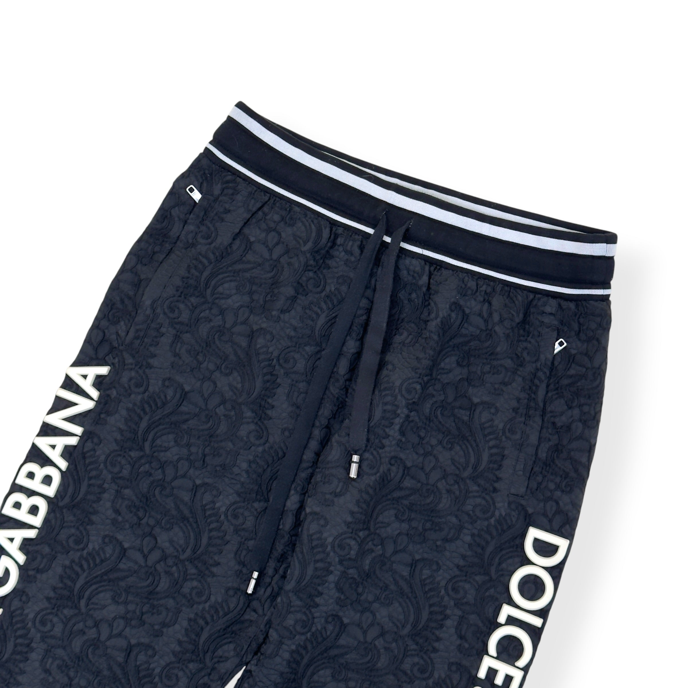 DOLCE GABBANA LOGO TRACK PANTS BLACK 52 / L