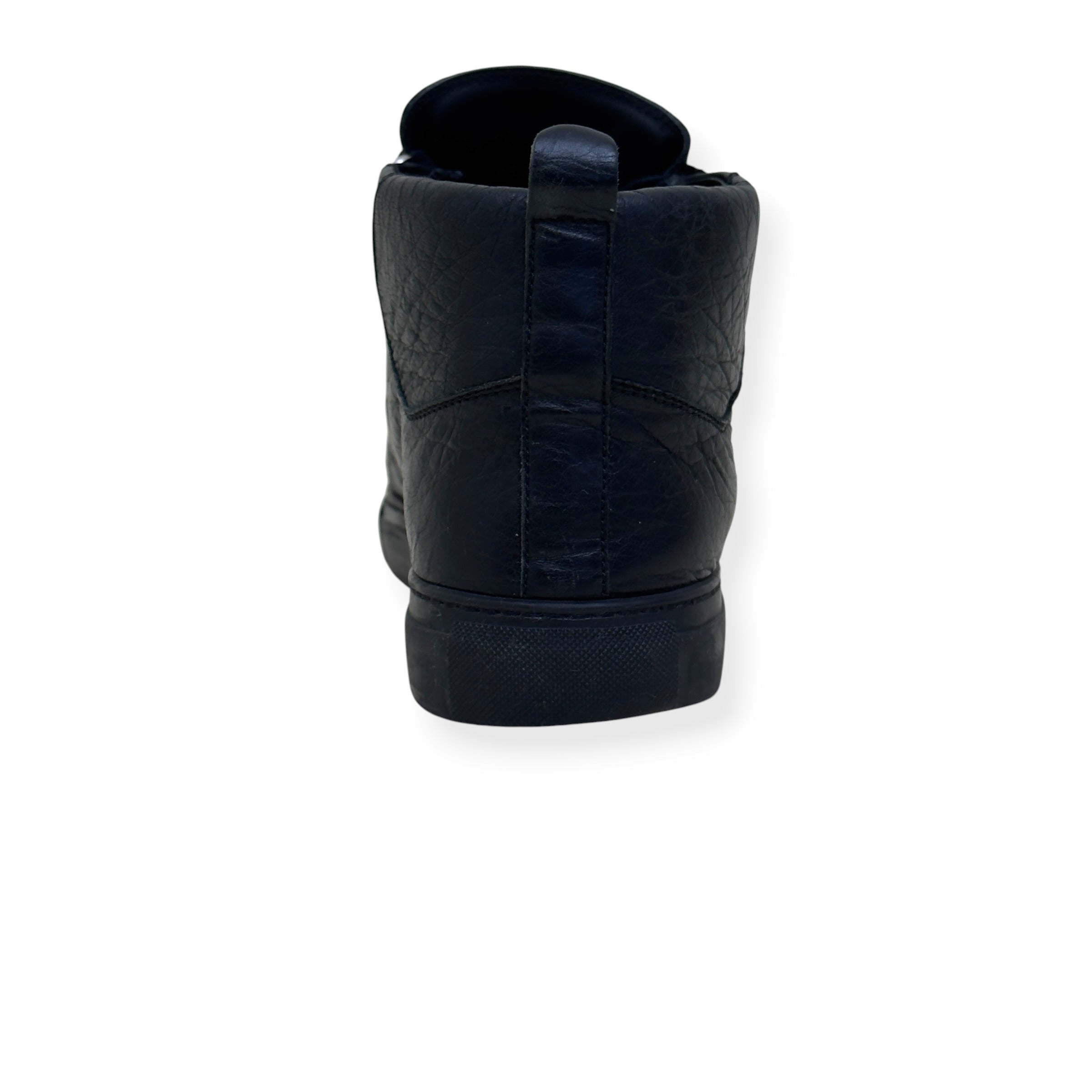 BALENCIAGA ARENA LEATHER HIGH-TOP SNEAKER BLACK 45 / UK11