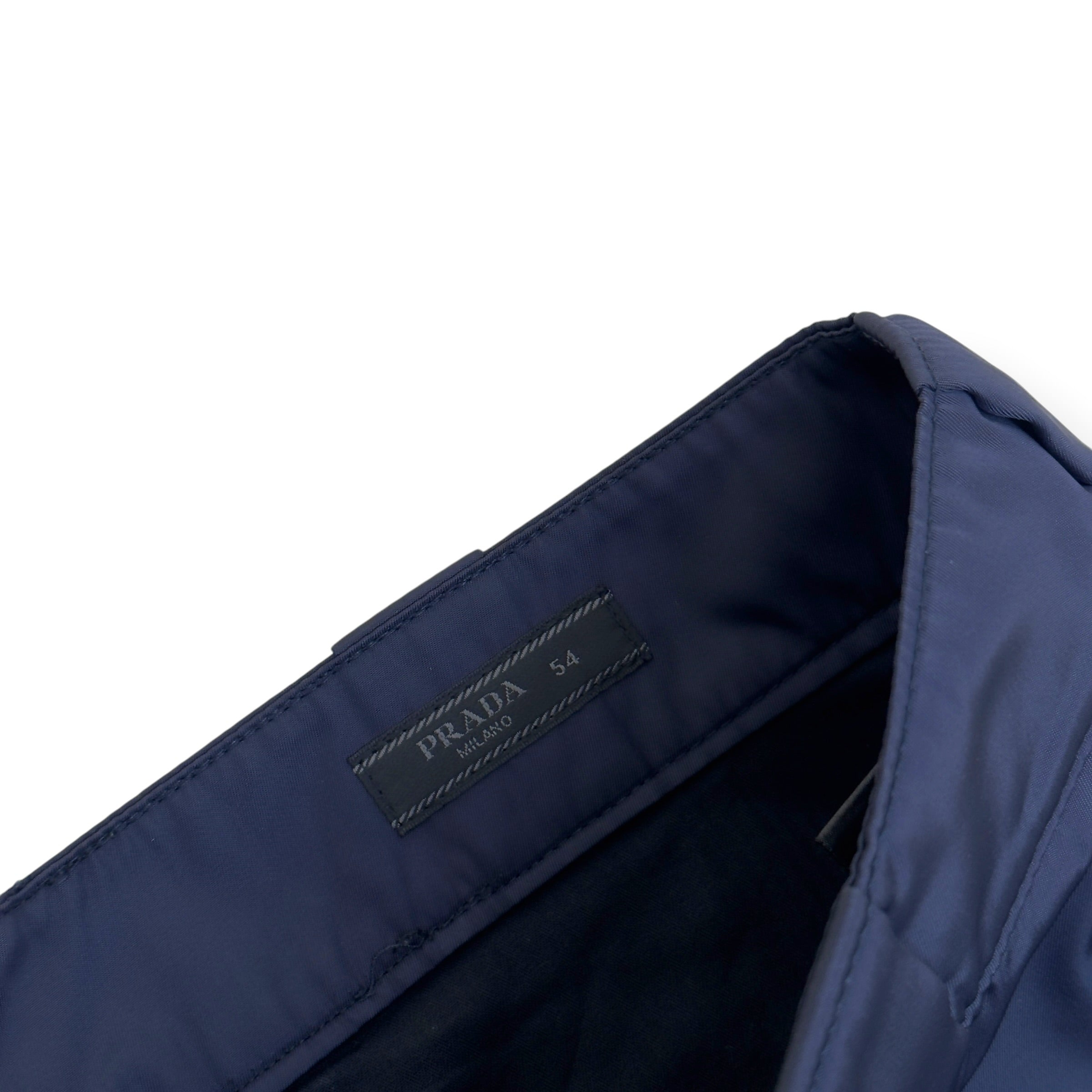 PRADA RE-NYLON LOGO TROUSERS NAVY 54 / XL