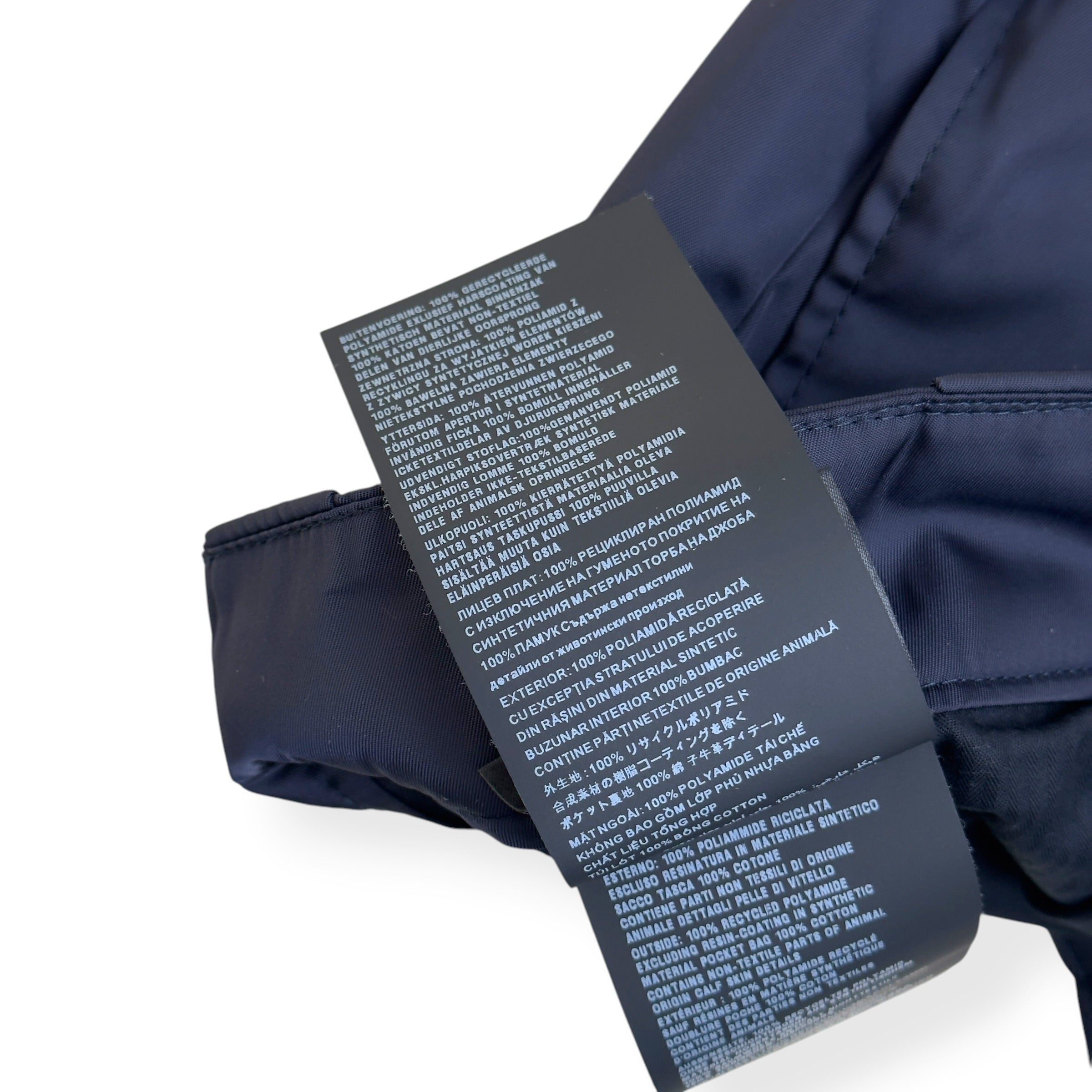PRADA RE-NYLON LOGO TROUSERS NAVY 54 / XL