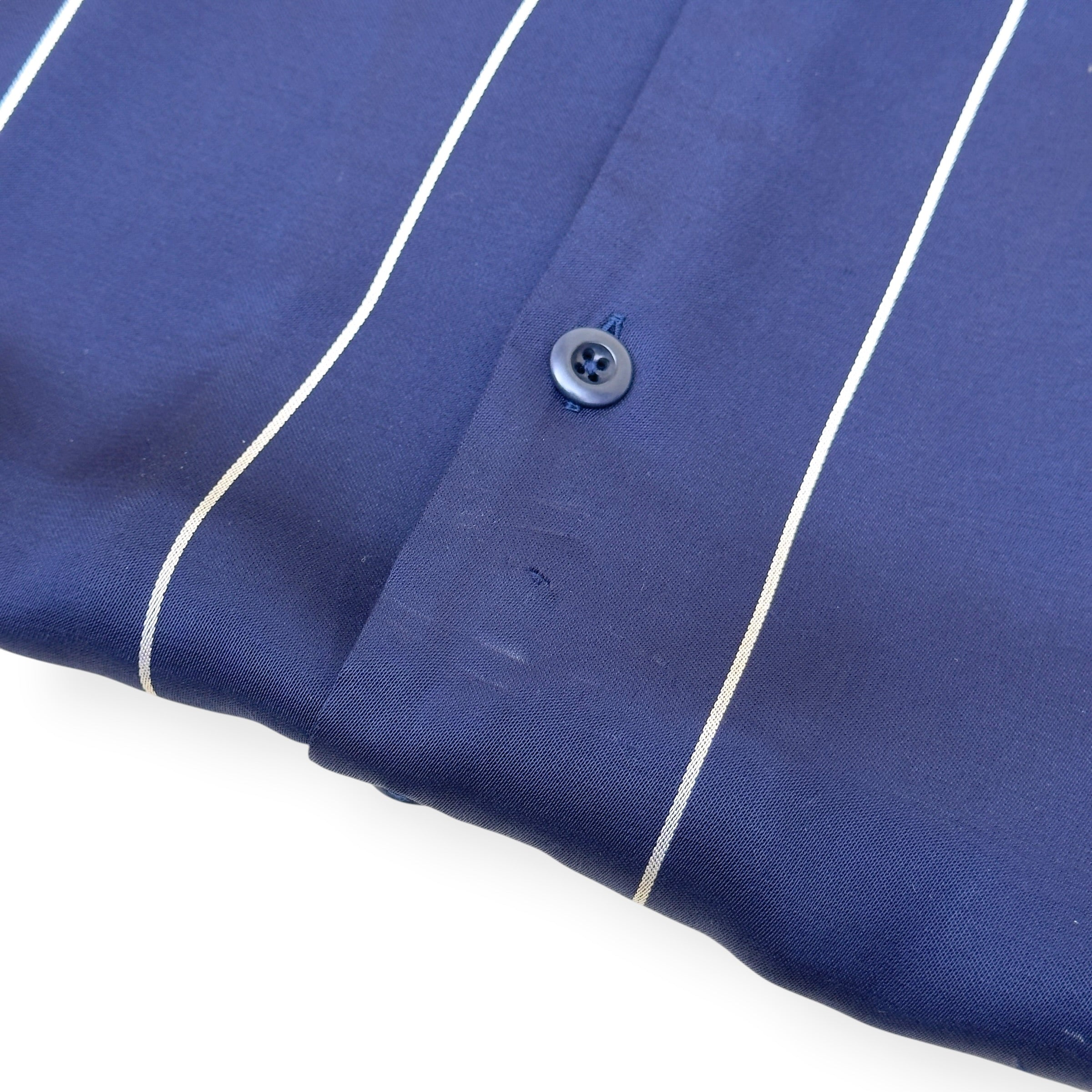 SANDRO PARIS STRIPED SHORT SLEEVE SHIRT NAVY L