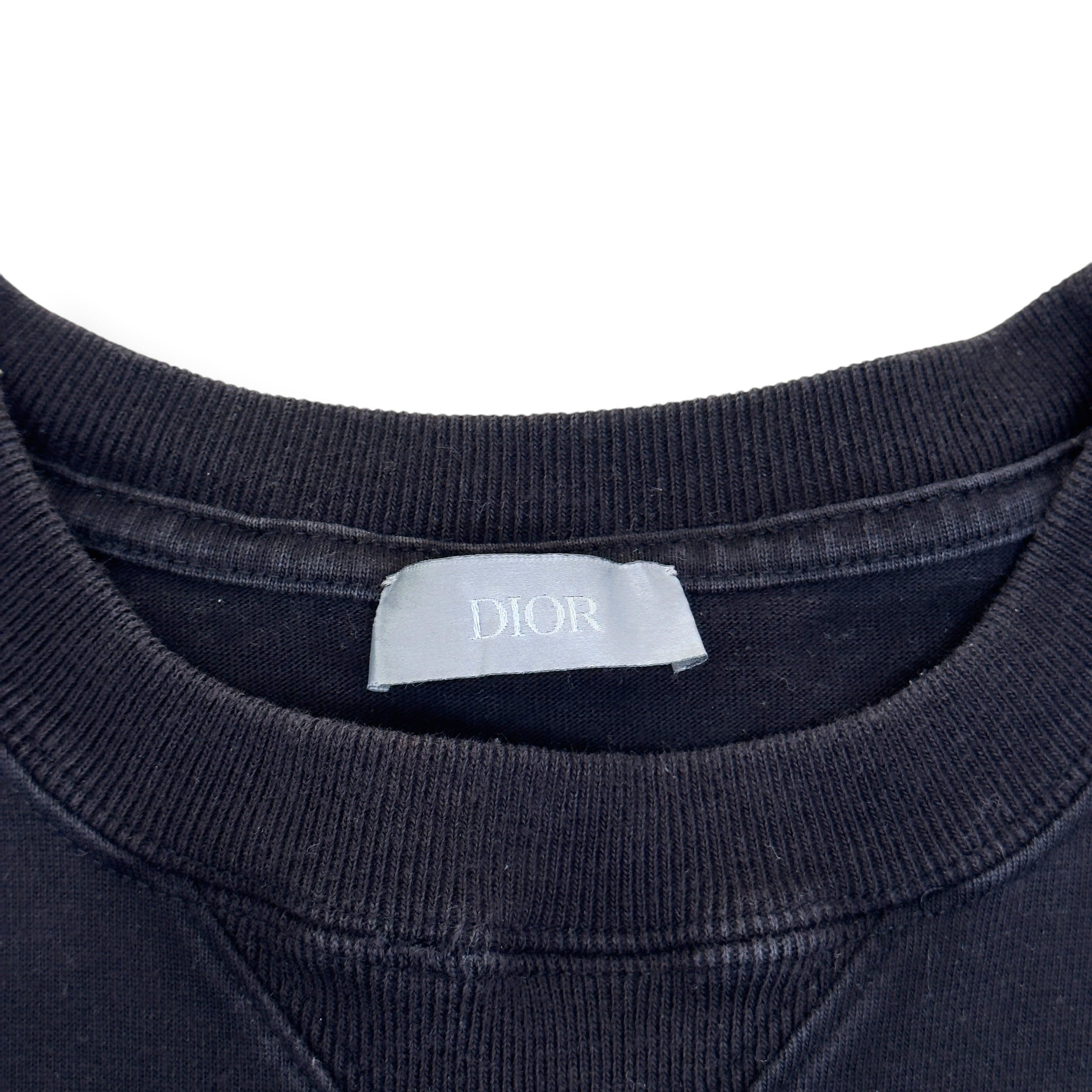 DIOR LOGO EMBROIDERED T-SHIRT BLACK L