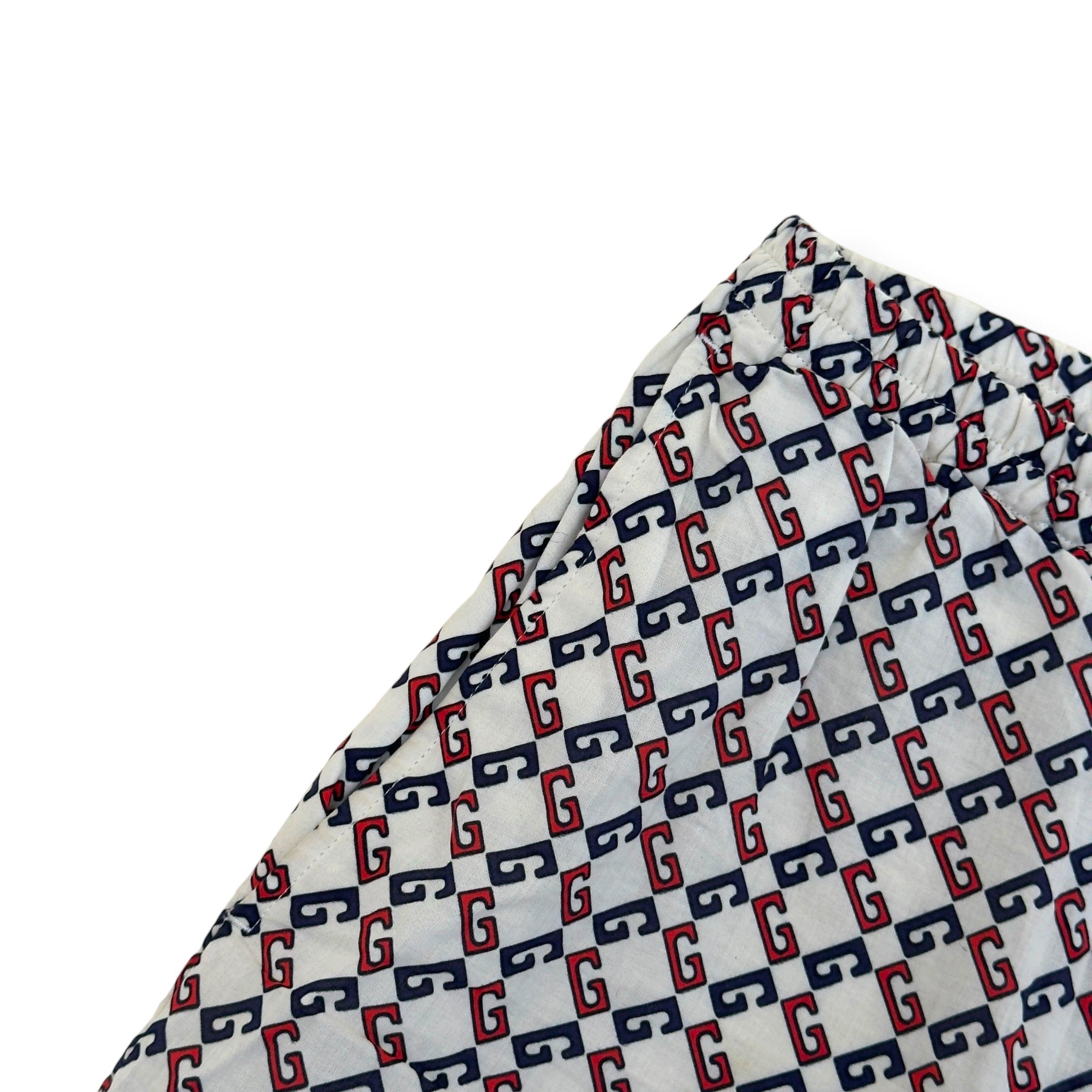 GUCCI GG MONOGRAM OVERSIZED SHORTS WHITE / BLUE / RED 48 / S