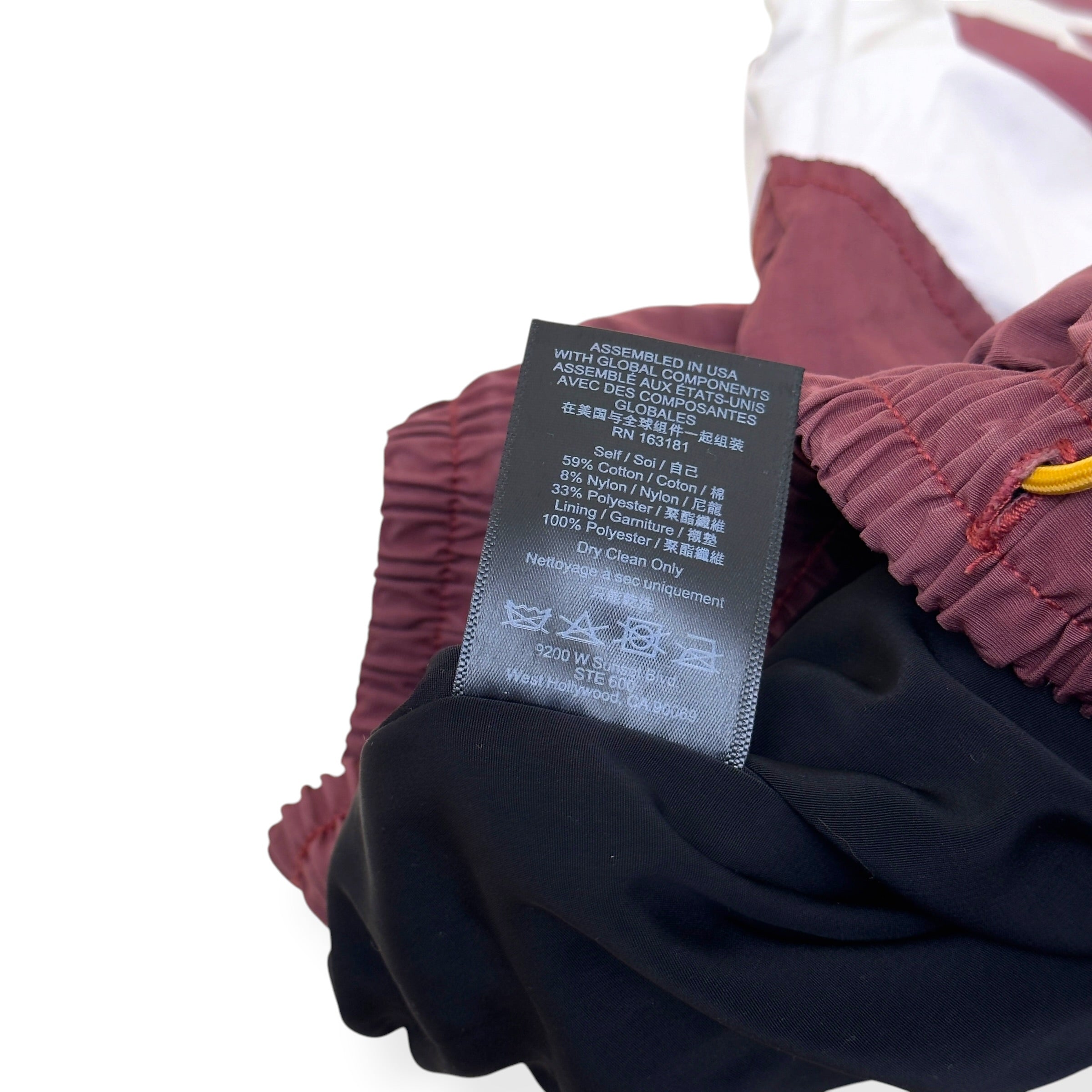 RHUDE PANEL LOGO SHORTS MAROON XL