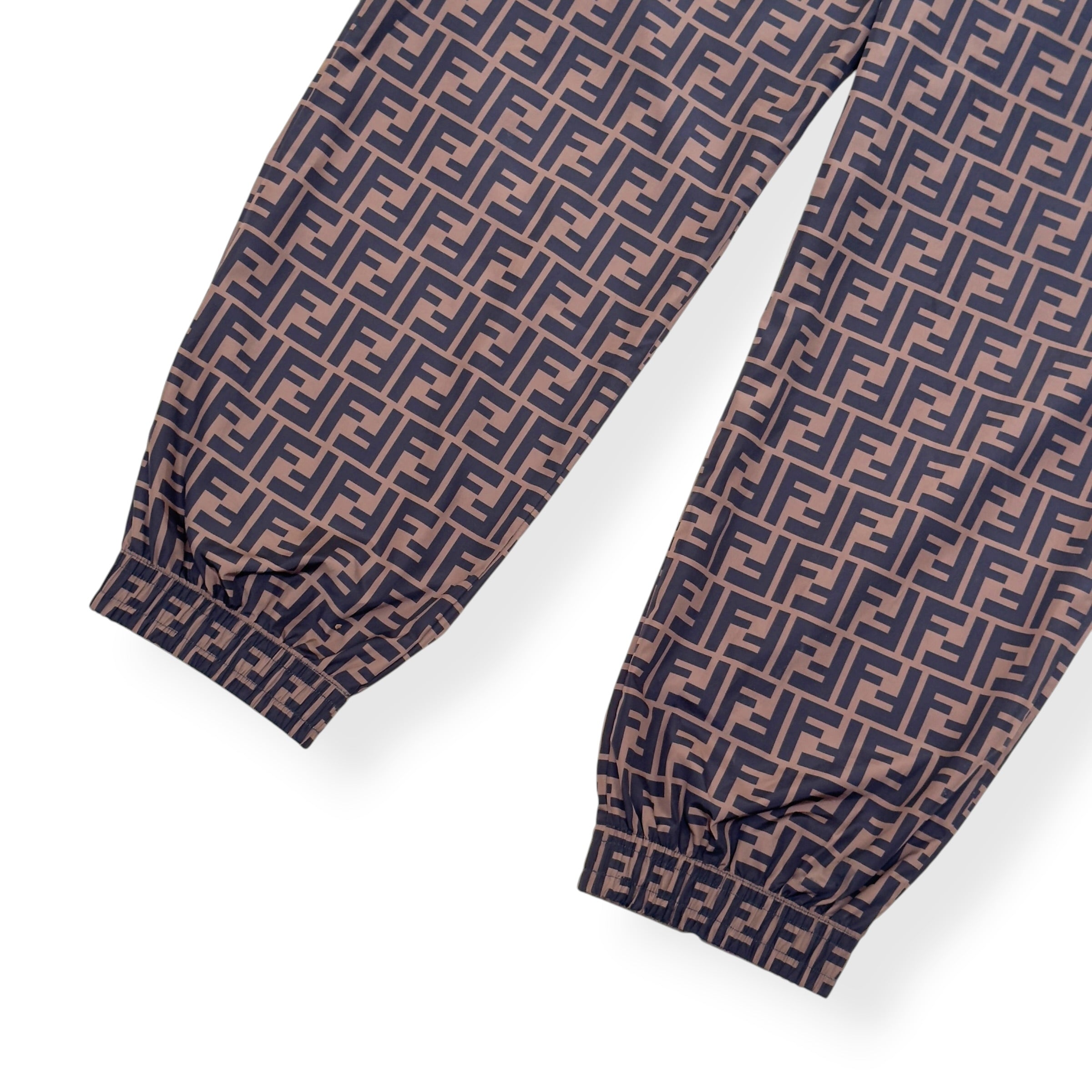 FENDI FF LOGO TRACK PANTS BROWN 50 / M