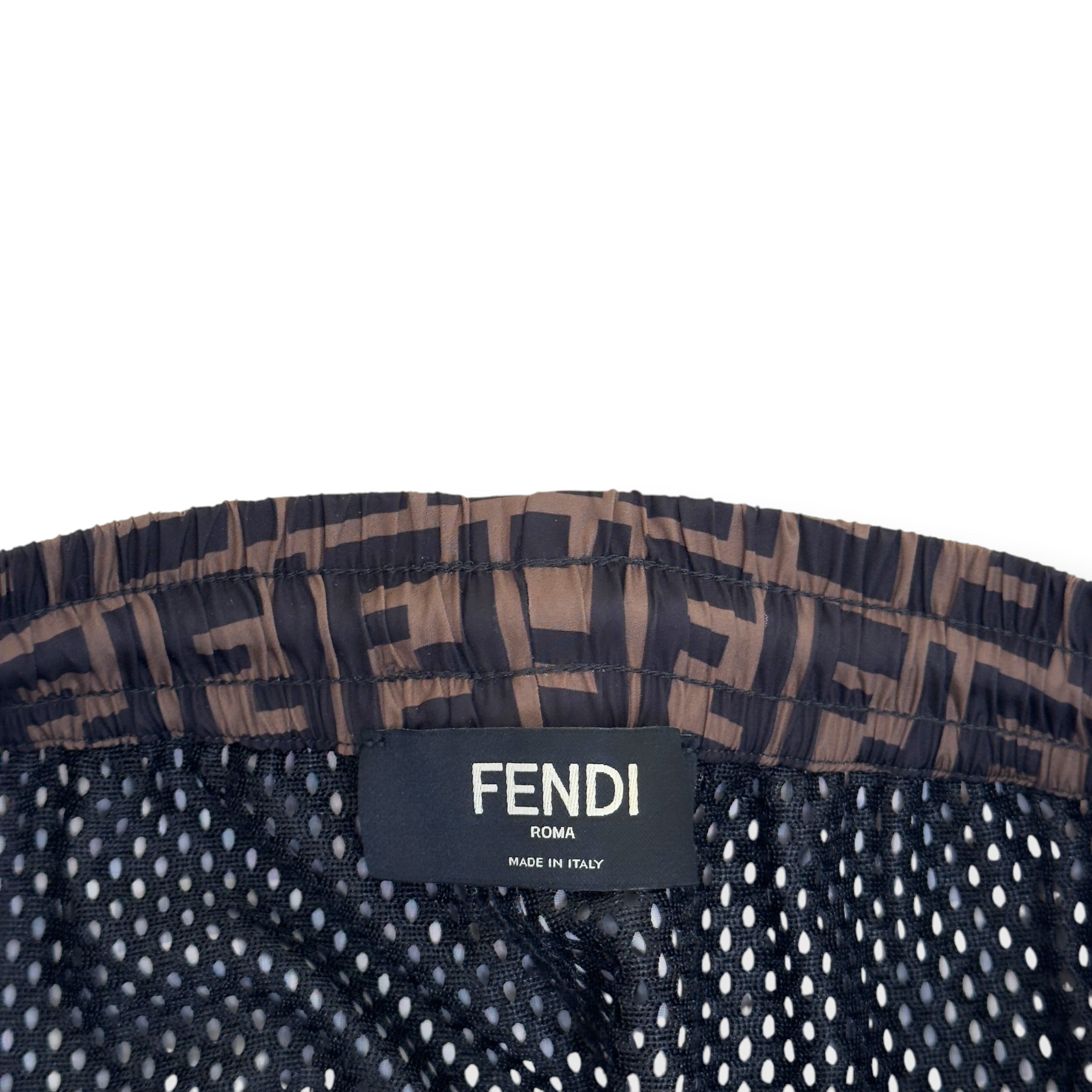 FENDI FF LOGO TRACK PANTS BROWN 50 / M