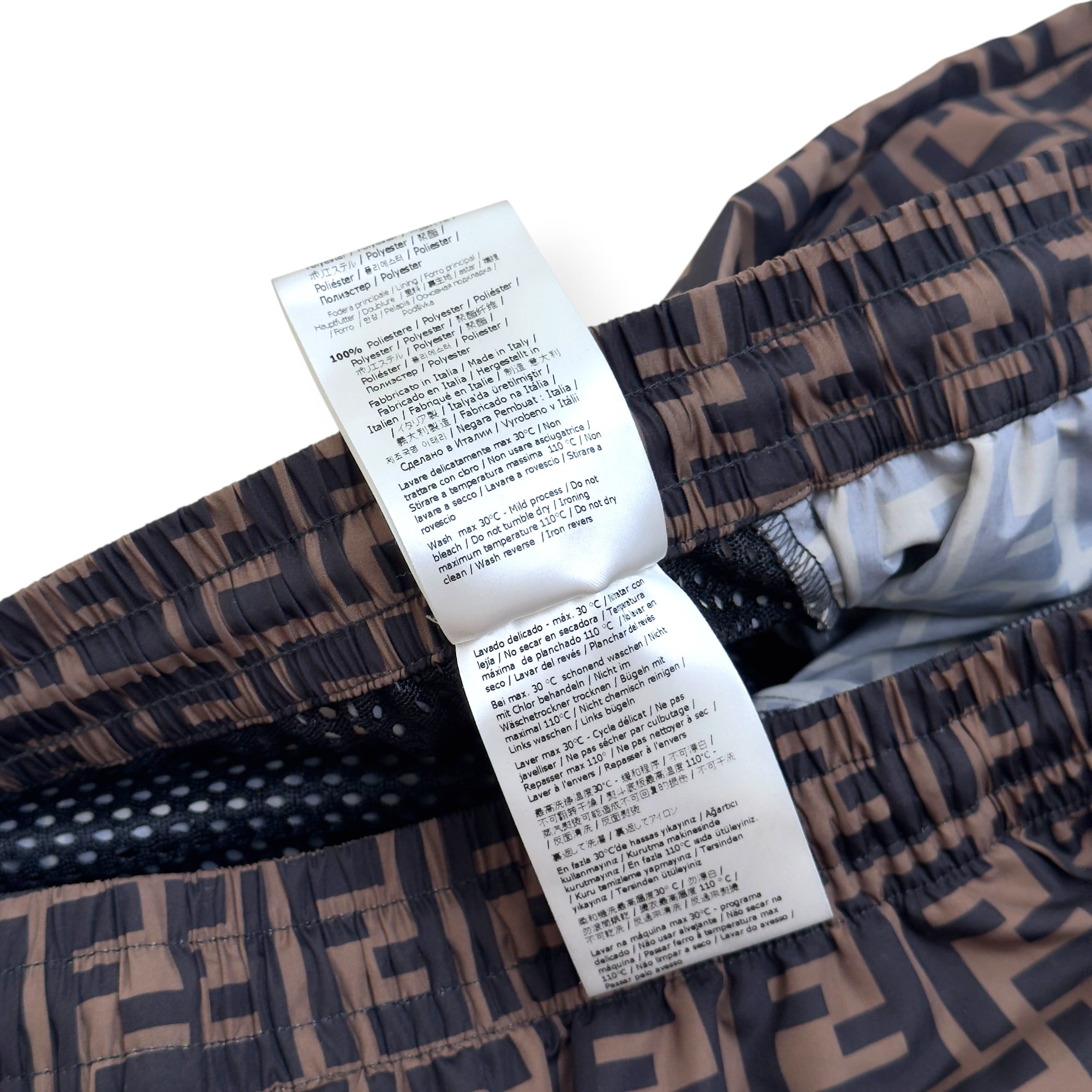 FENDI FF LOGO TRACK PANTS BROWN 50 / M