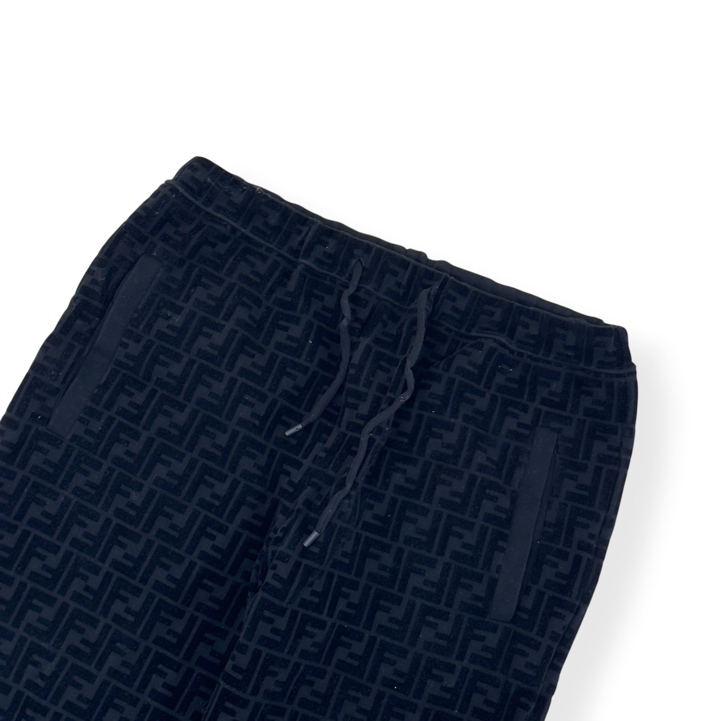 FENDI FF MONOGRAM TRACK PANTS BLACK 52 / L