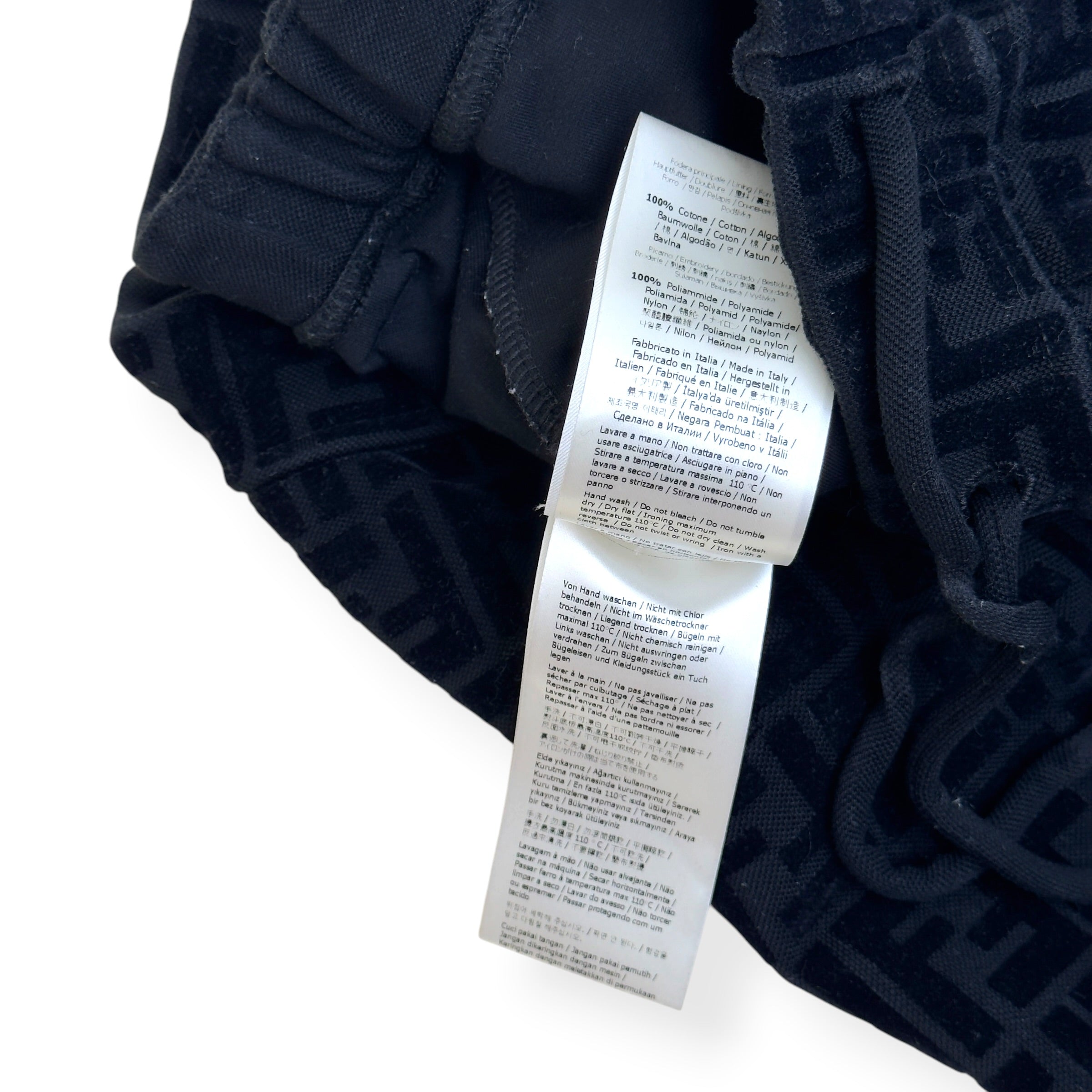 FENDI FF MONOGRAM TRACK PANTS BLACK 52 / L