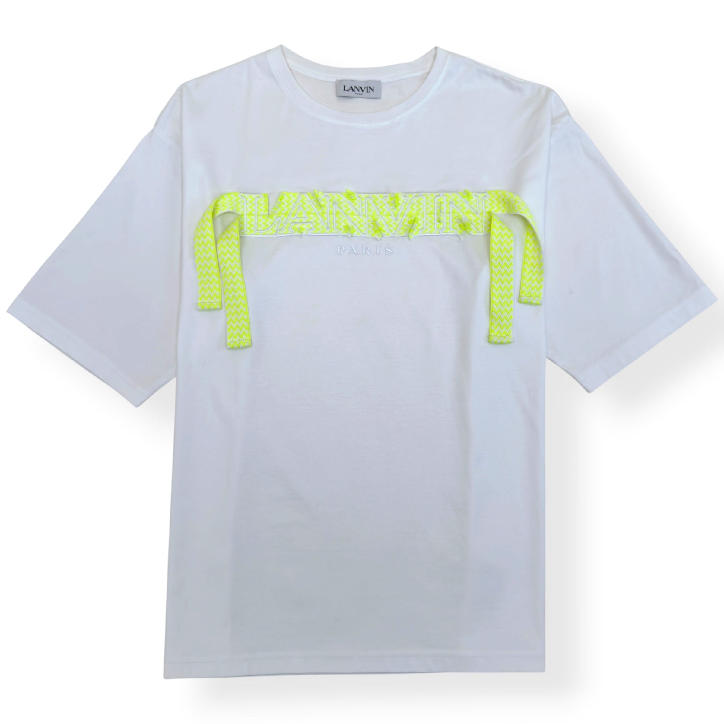 LANVIN CURB LOGO T-SHIRT WHITE / YELLOW L