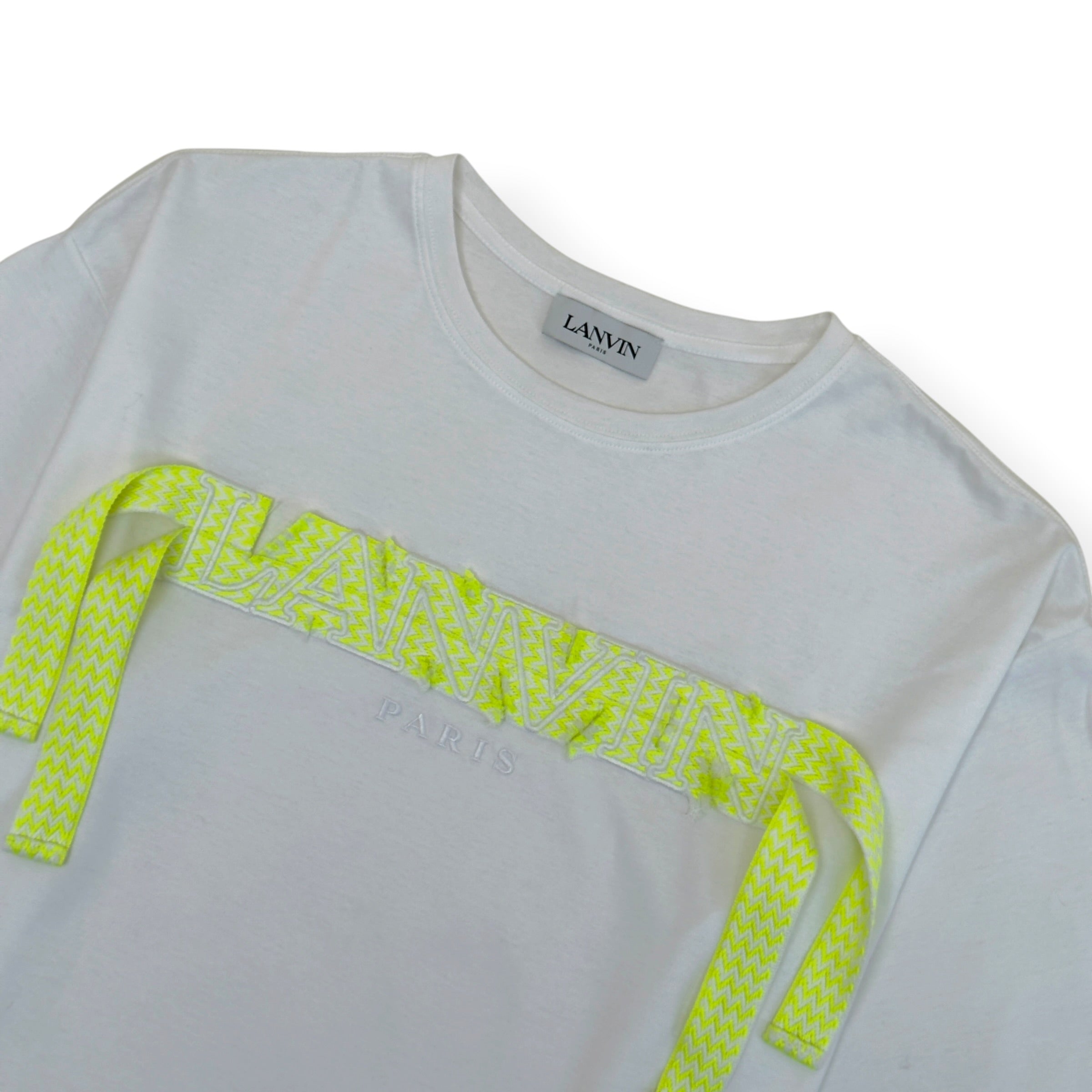 LANVIN CURB LOGO T-SHIRT WHITE / YELLOW L