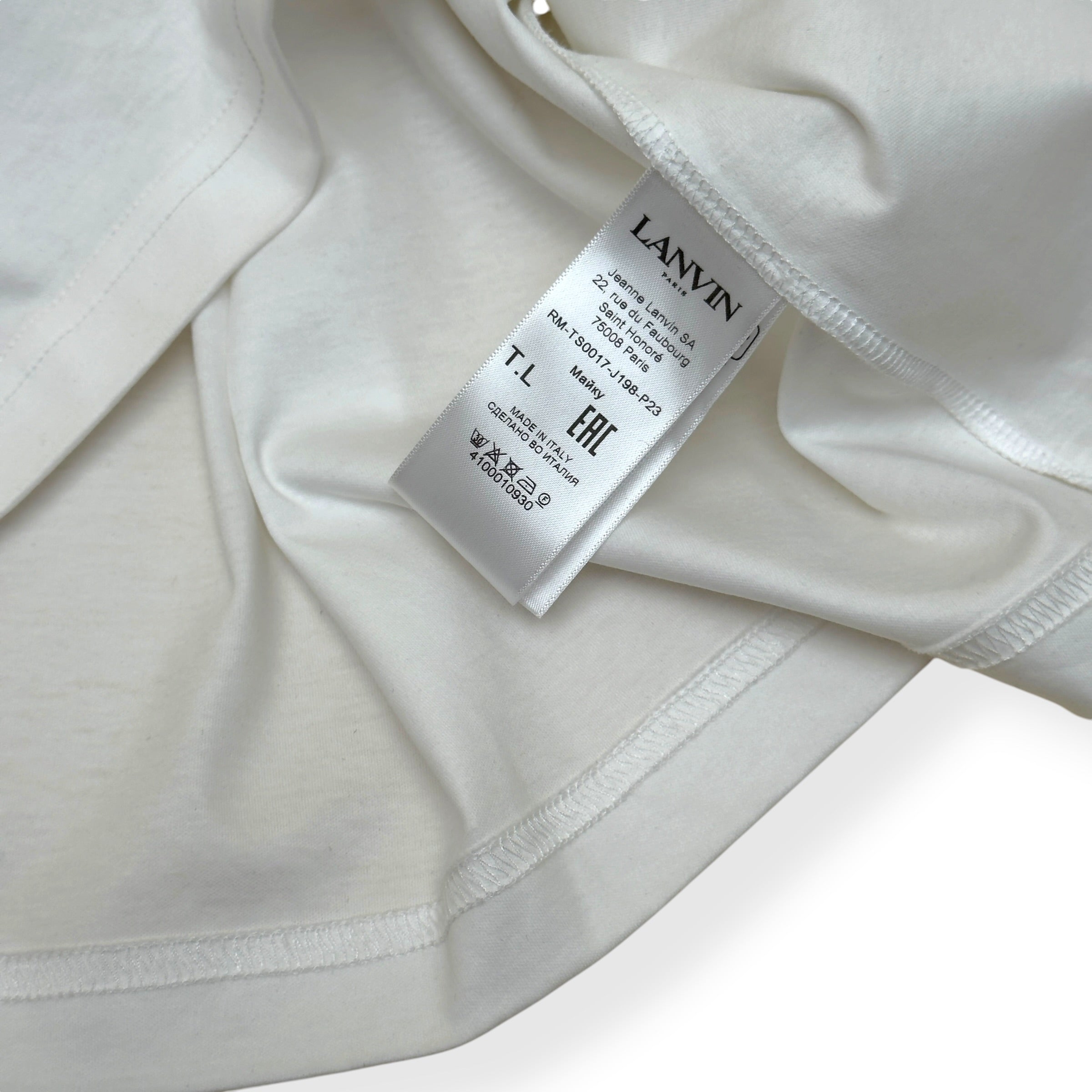 LANVIN CURB LOGO T-SHIRT WHITE / YELLOW L