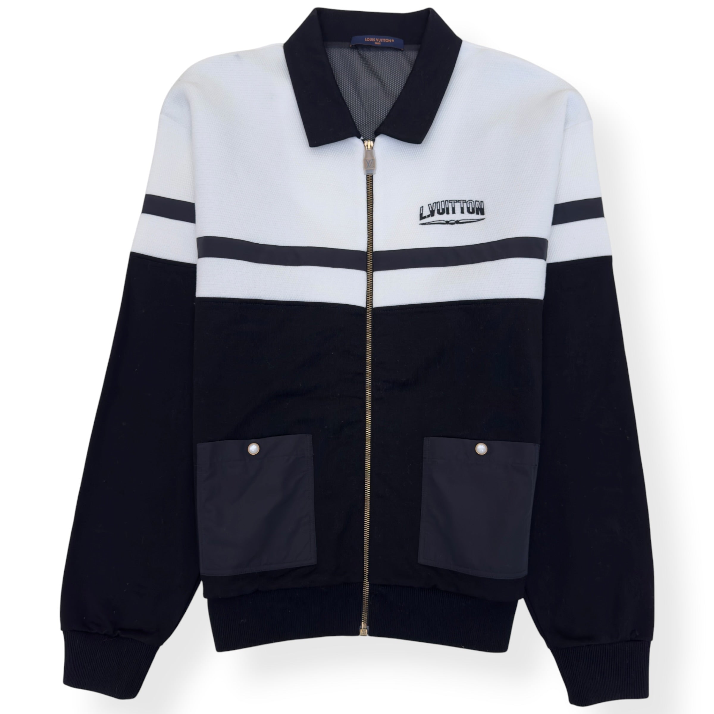 LOUIS VUITTON HYBRID JERSEY BLOUSON BLACK / WHITE XXL
