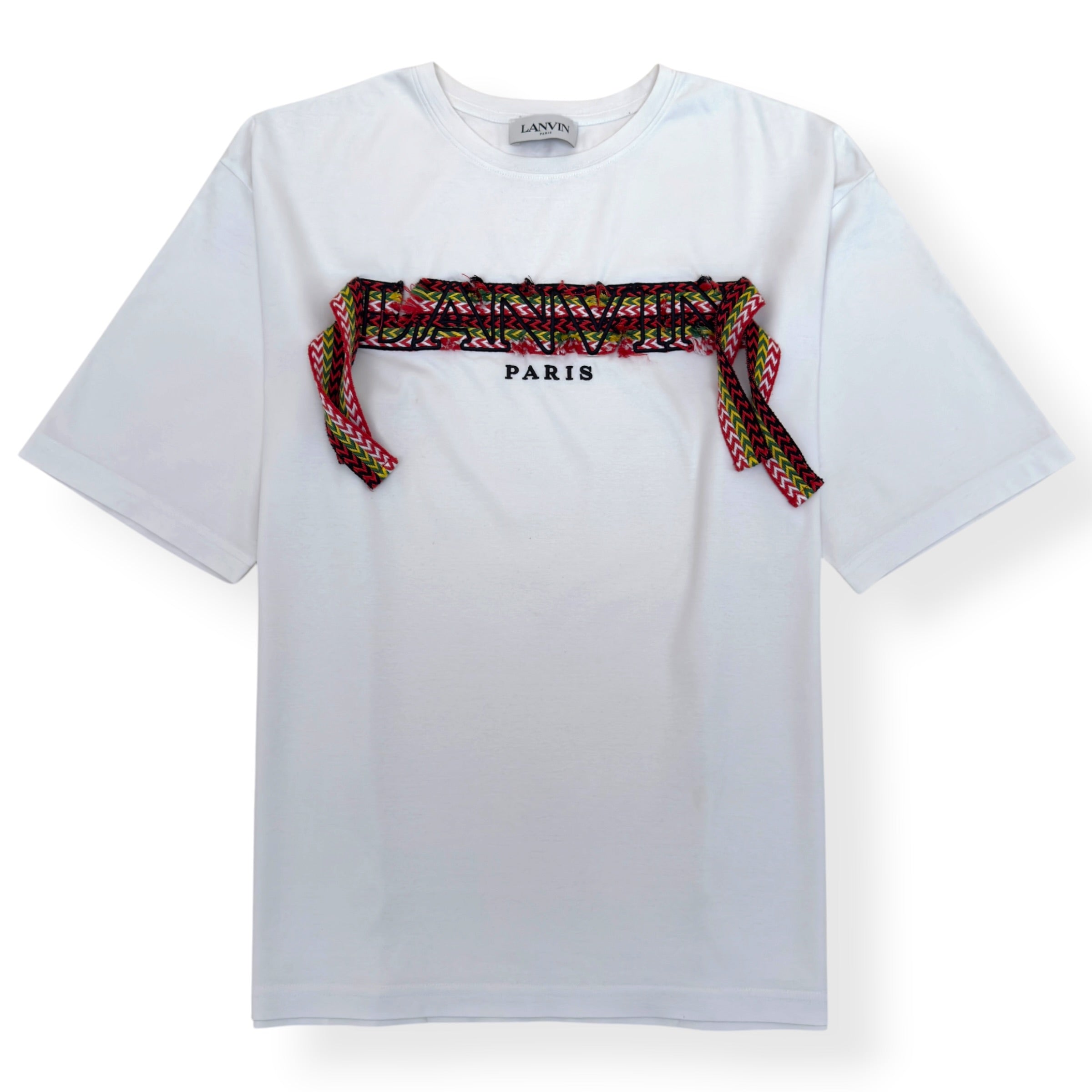 LANVIN CURB LOGO T-SHIRT WHITE / RED L