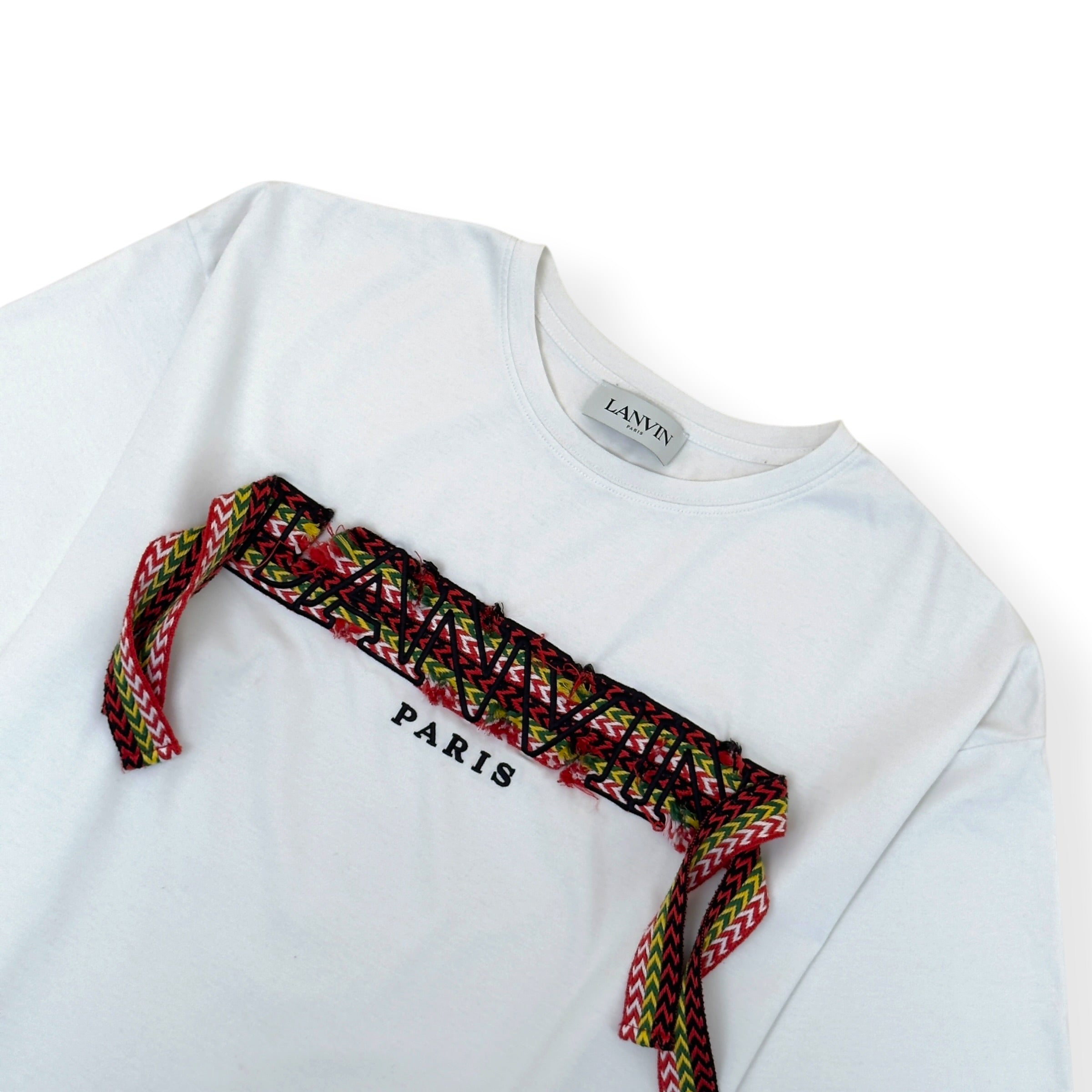 LANVIN CURB LOGO T-SHIRT WHITE / RED L