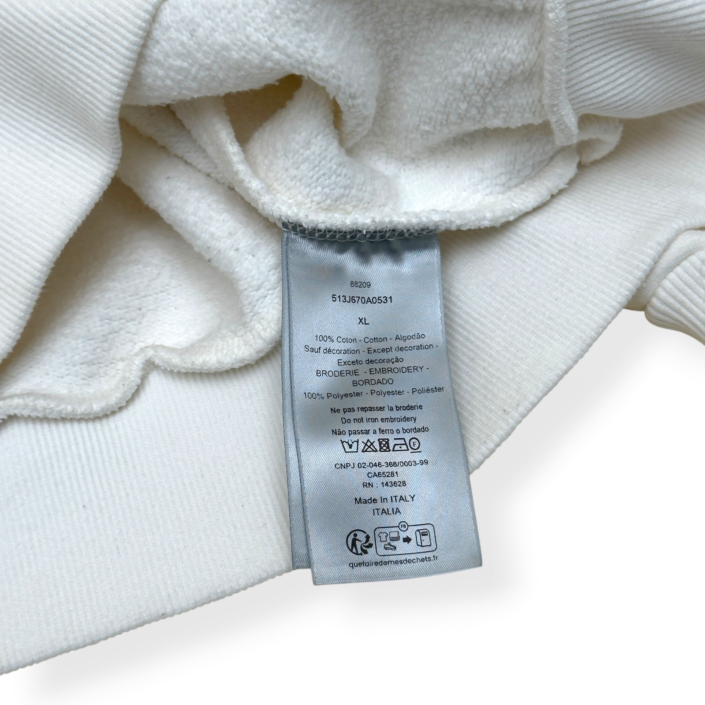 DIOR X LEWIS HAMILTON SWEATSHIRT WHITE XL